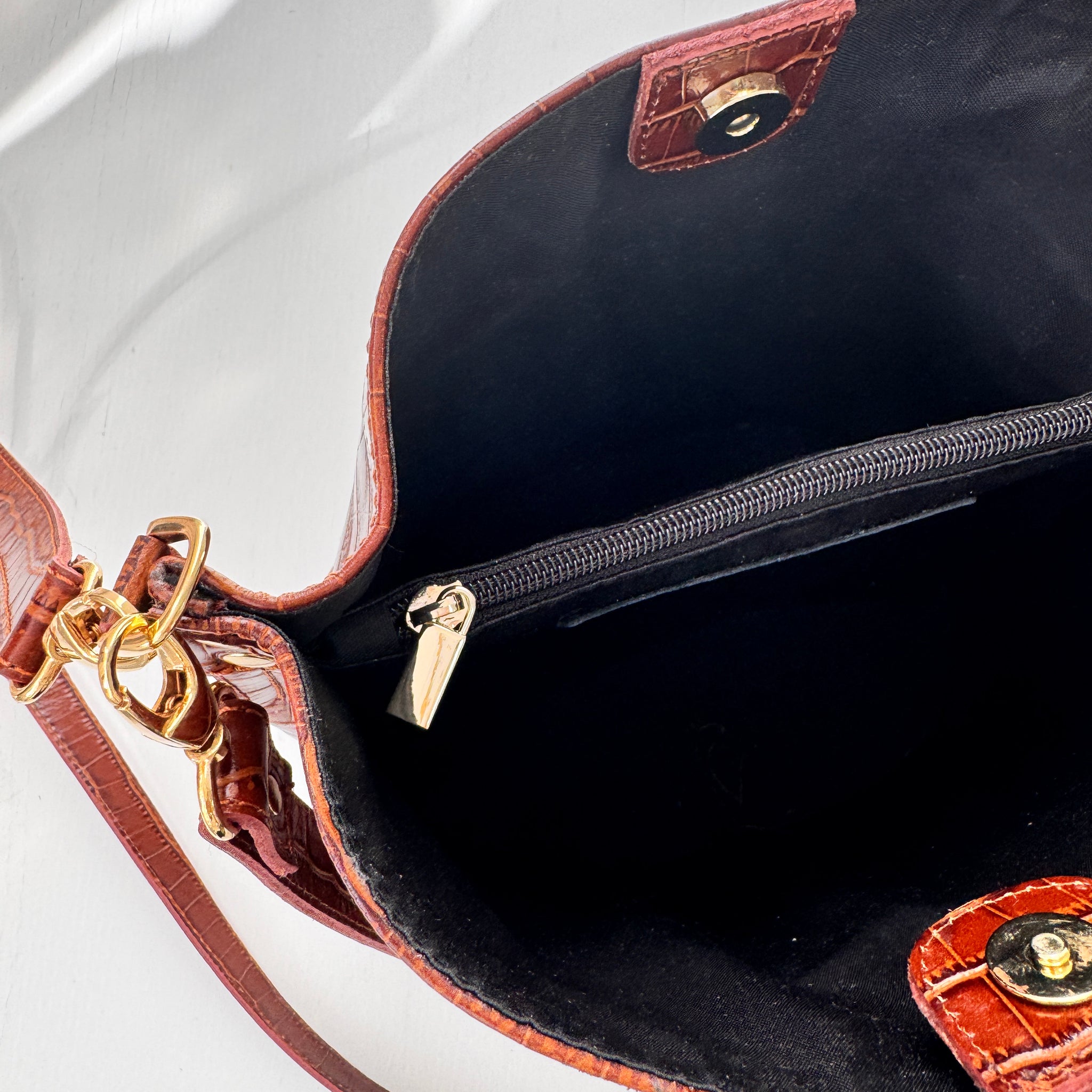 Brown coco print leather Julieta bucket