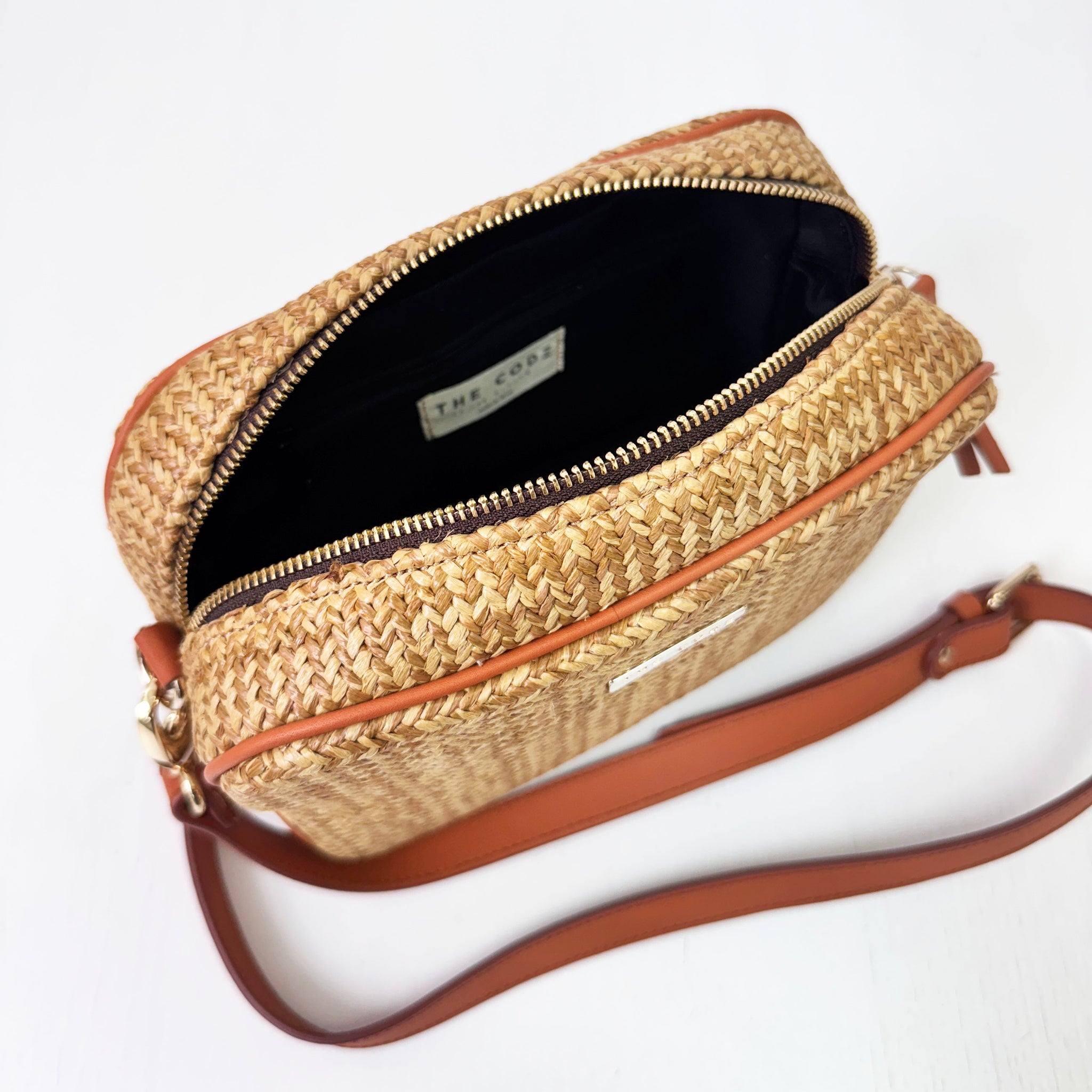 Bandolera Carlota Rafia cuero