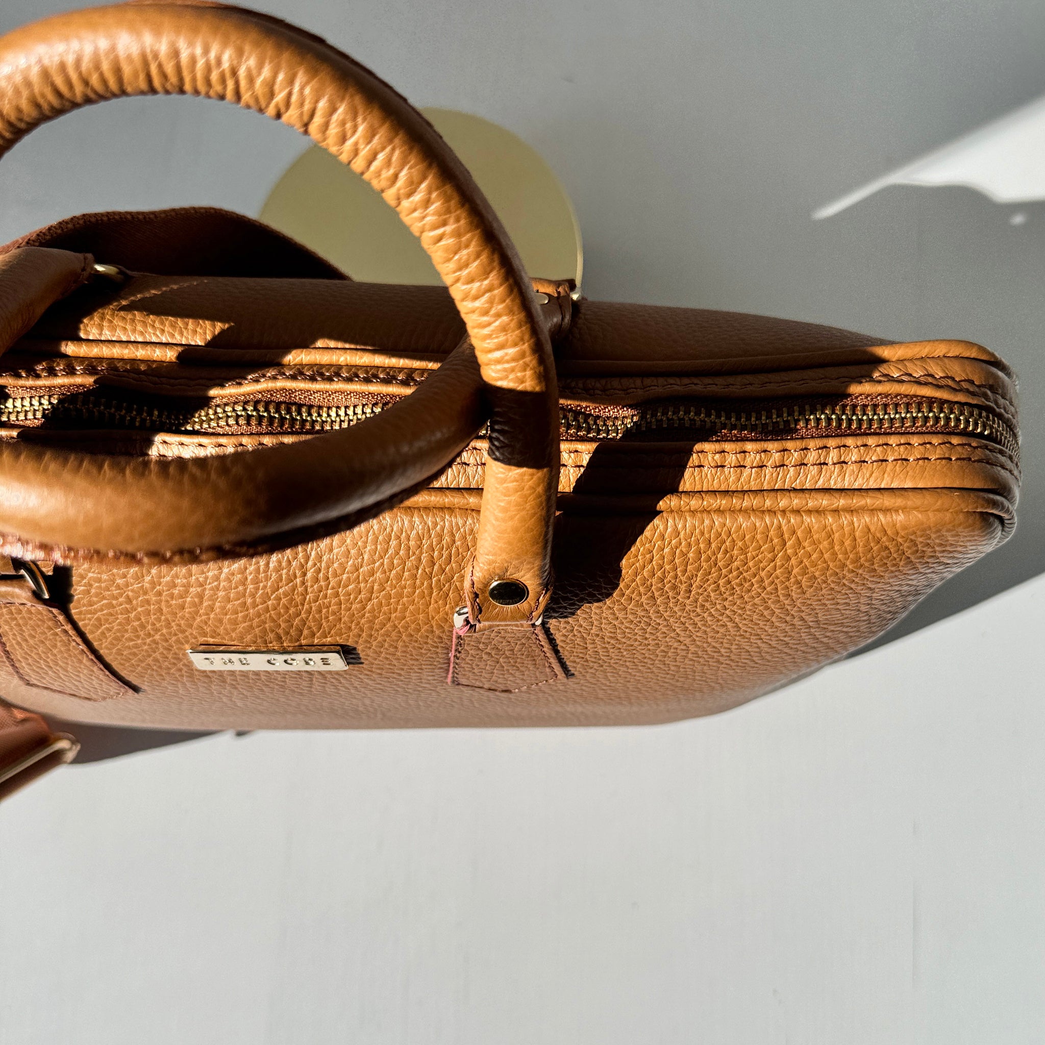 Noah camel leather briefcase