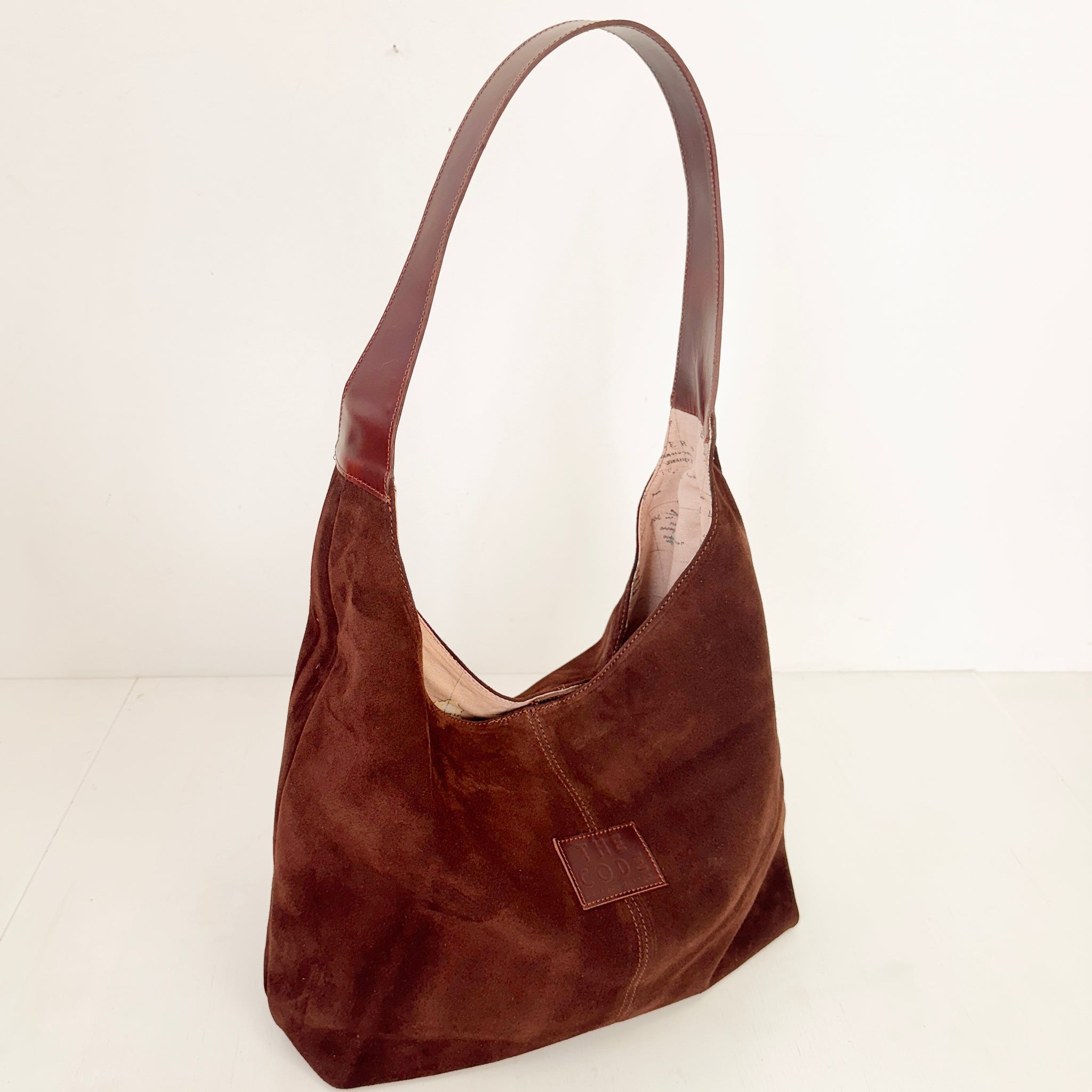 Brown chocolate-colored sack bag