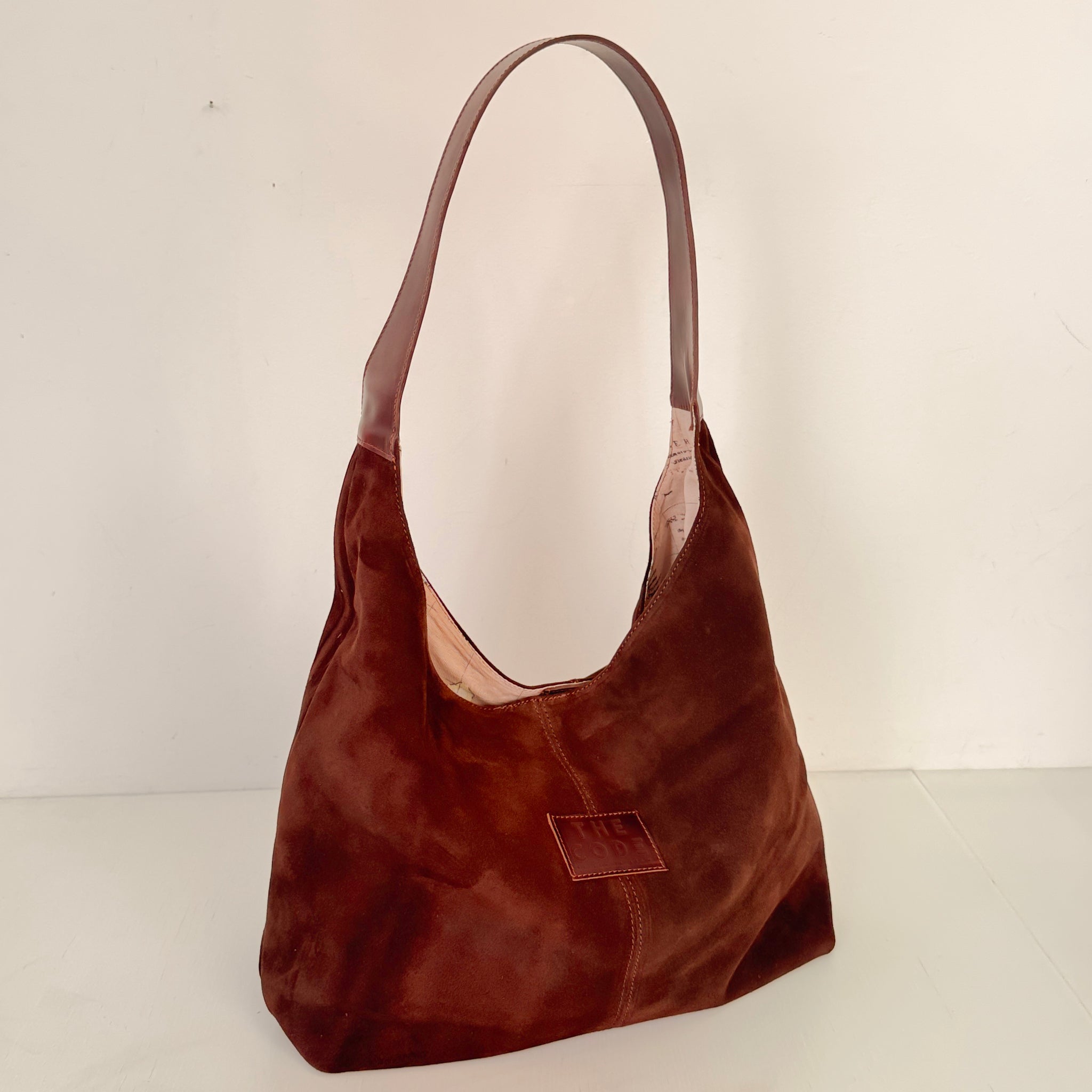 Brown chocolate-colored sack bag