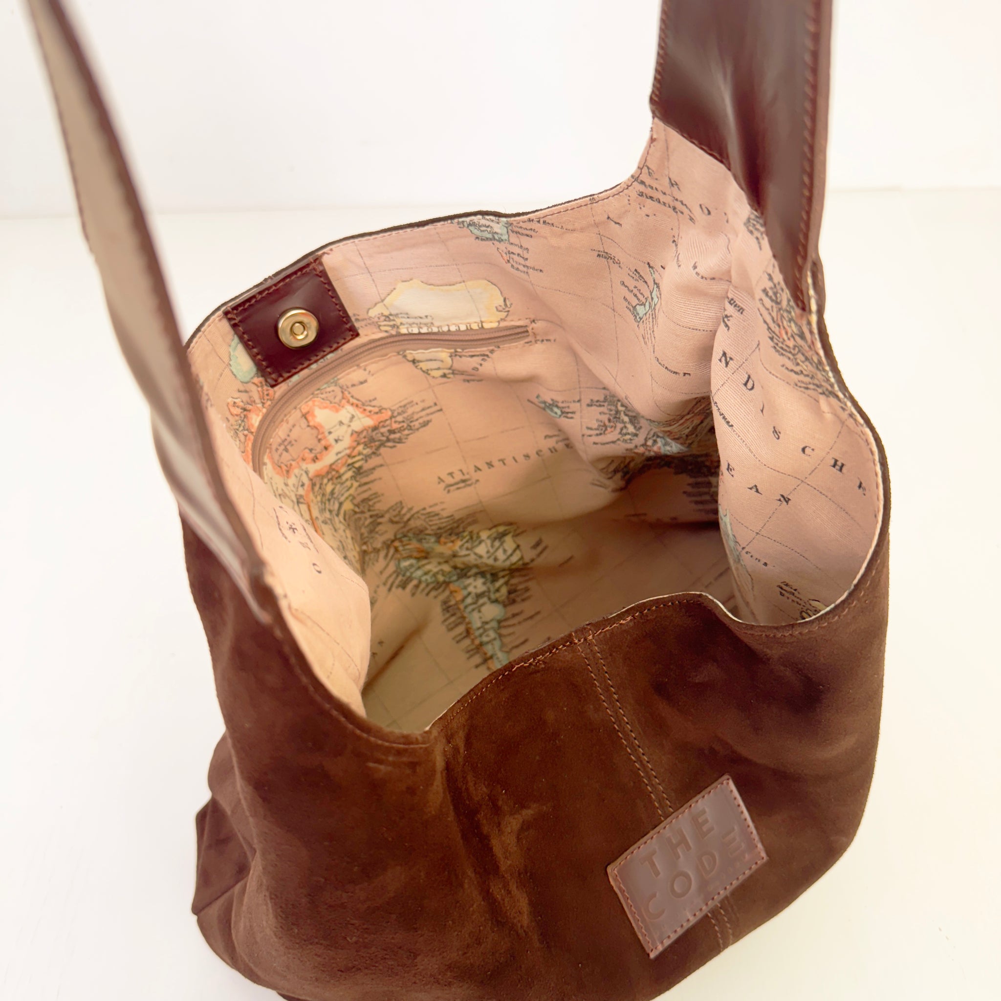 Brown chocolate-colored sack bag