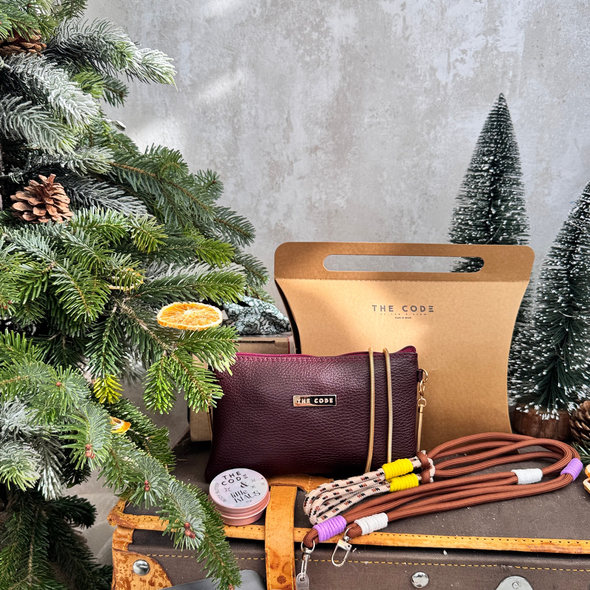 🟥XMAS BOX Burgundy Pepita