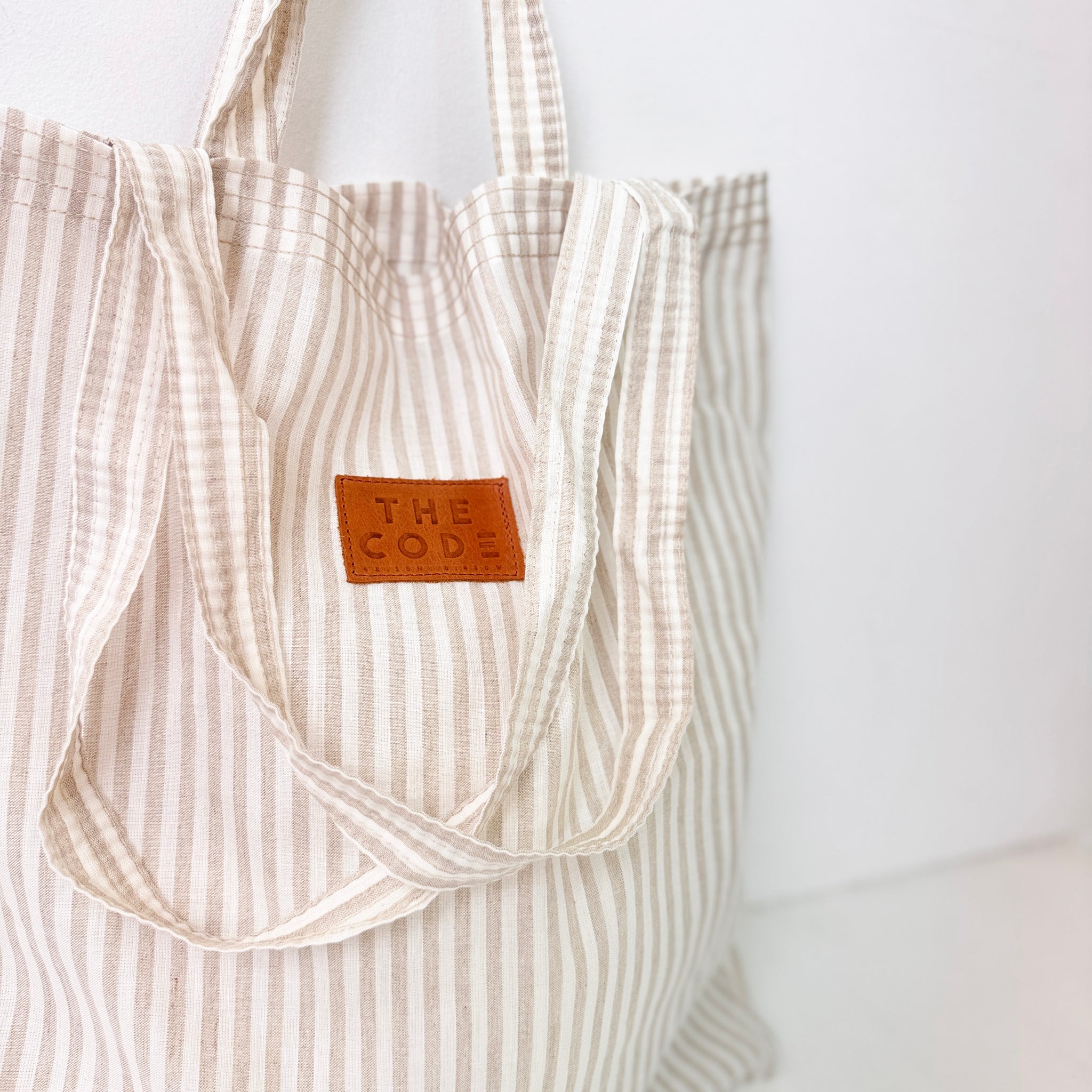 Tote Bag rayas beige