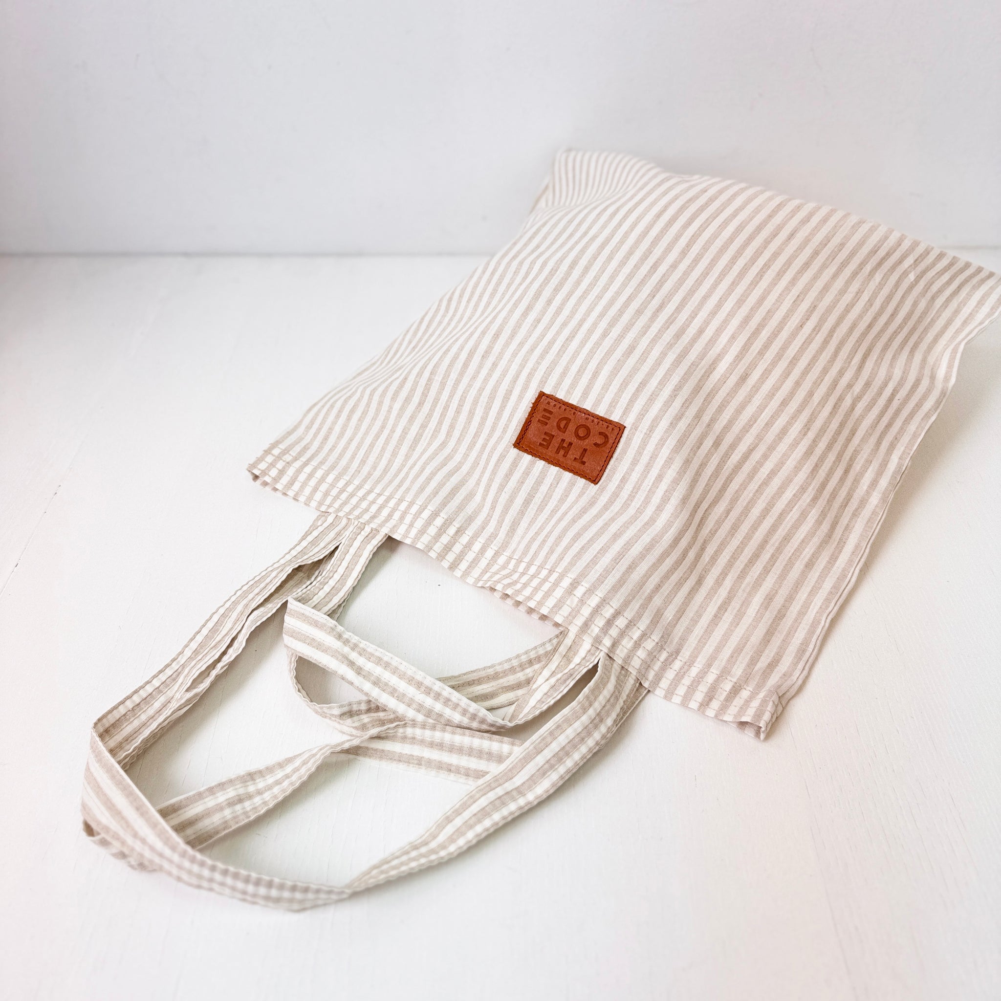 Tote Bag rayas beige