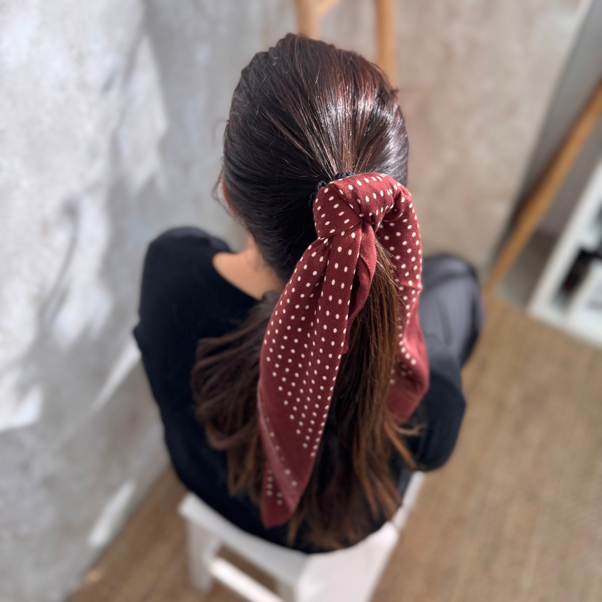 Pañuelo Lunares borgoña