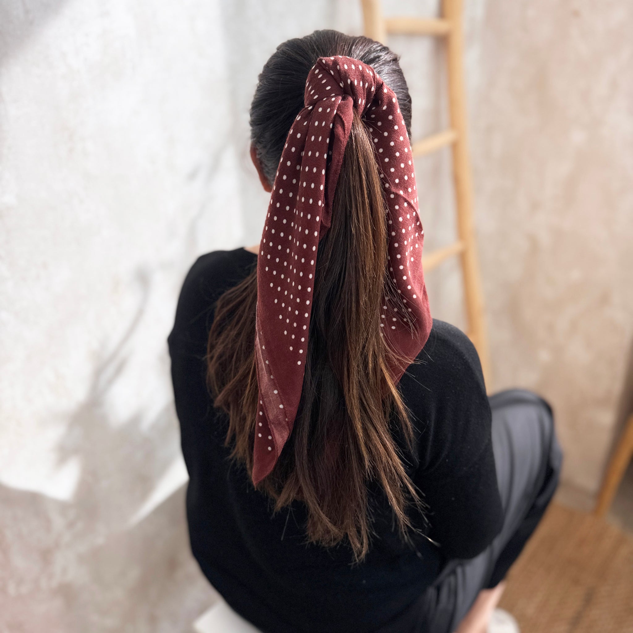 Pañuelo Lunares borgoña