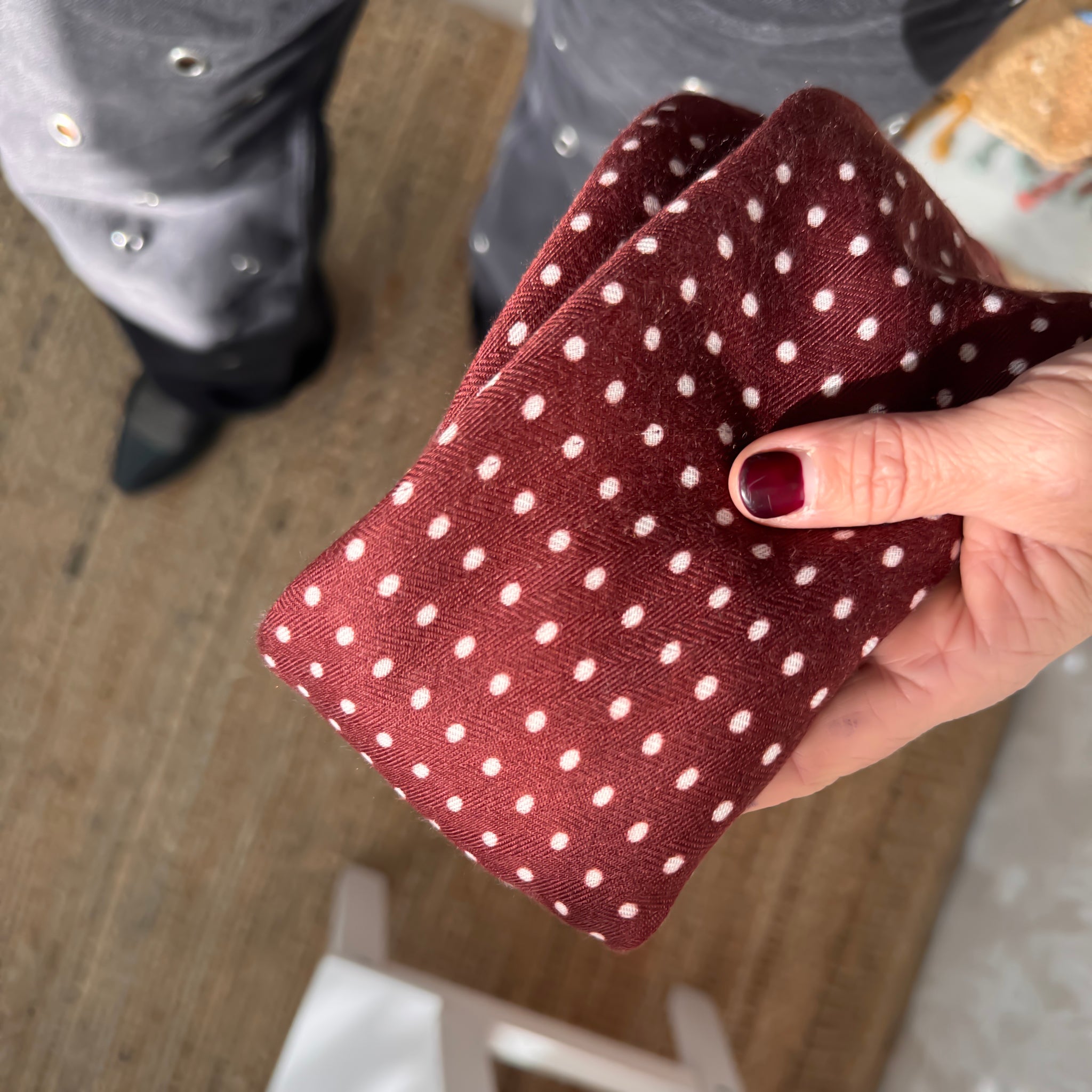 Pañuelo Lunares borgoña