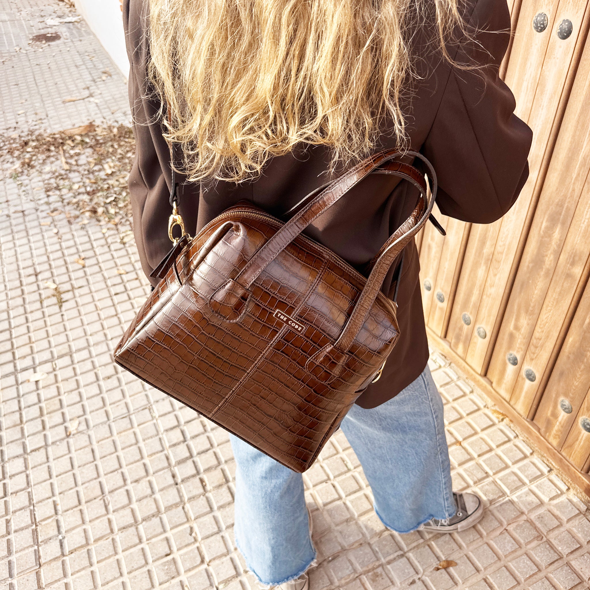 Bandolera shopper Amelia marrón chocolate