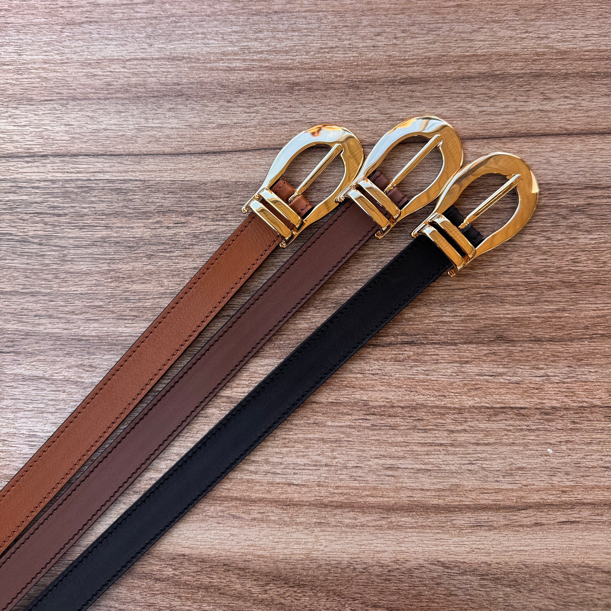 Cinturón Slim marrón cuero