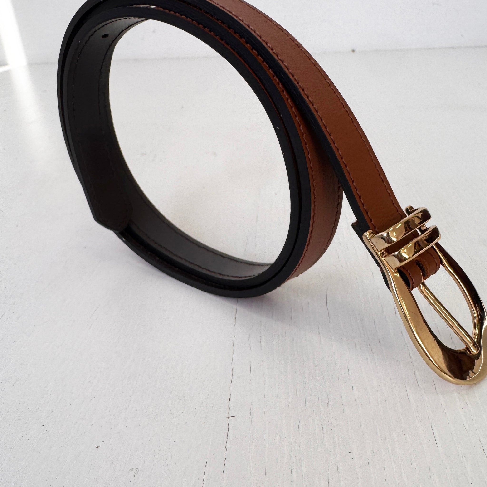 Cinturón Slim marrón chocolate