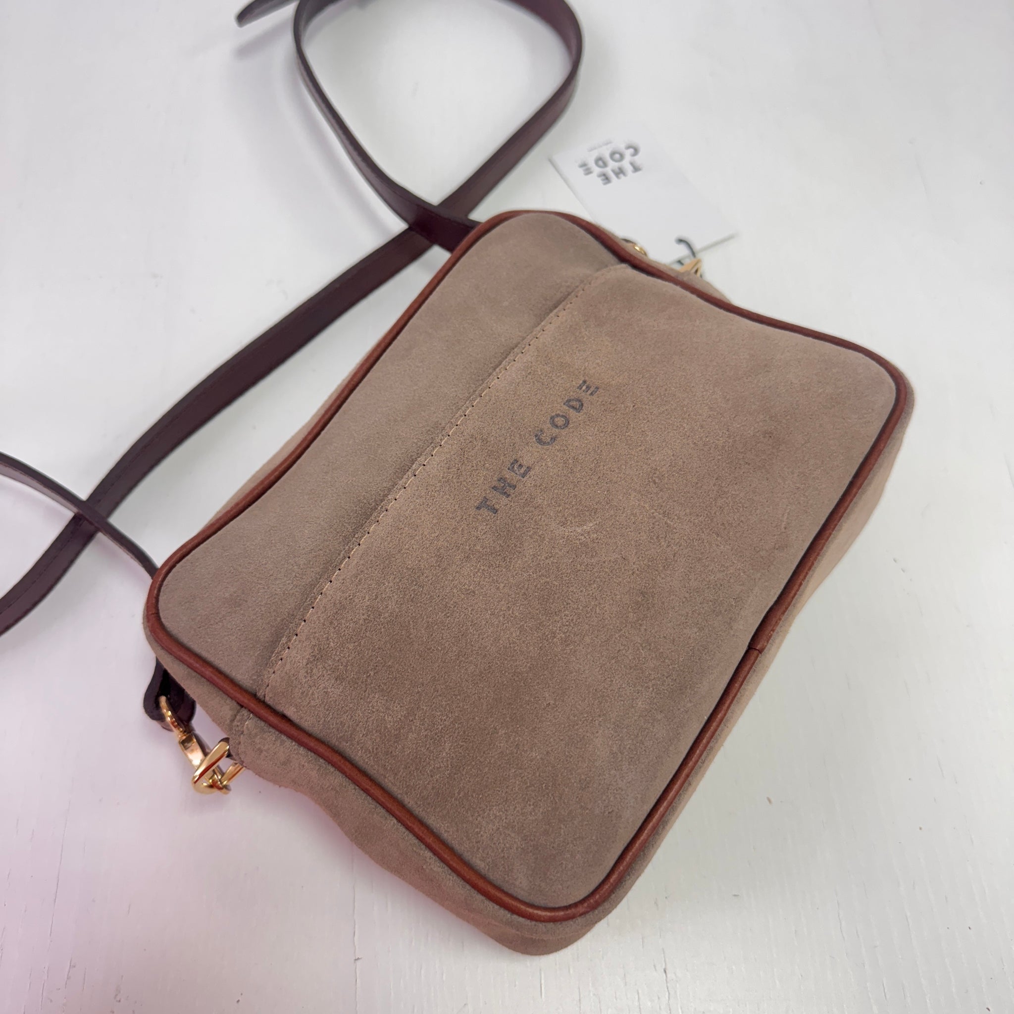 Bandolera Carlota serraje taupe