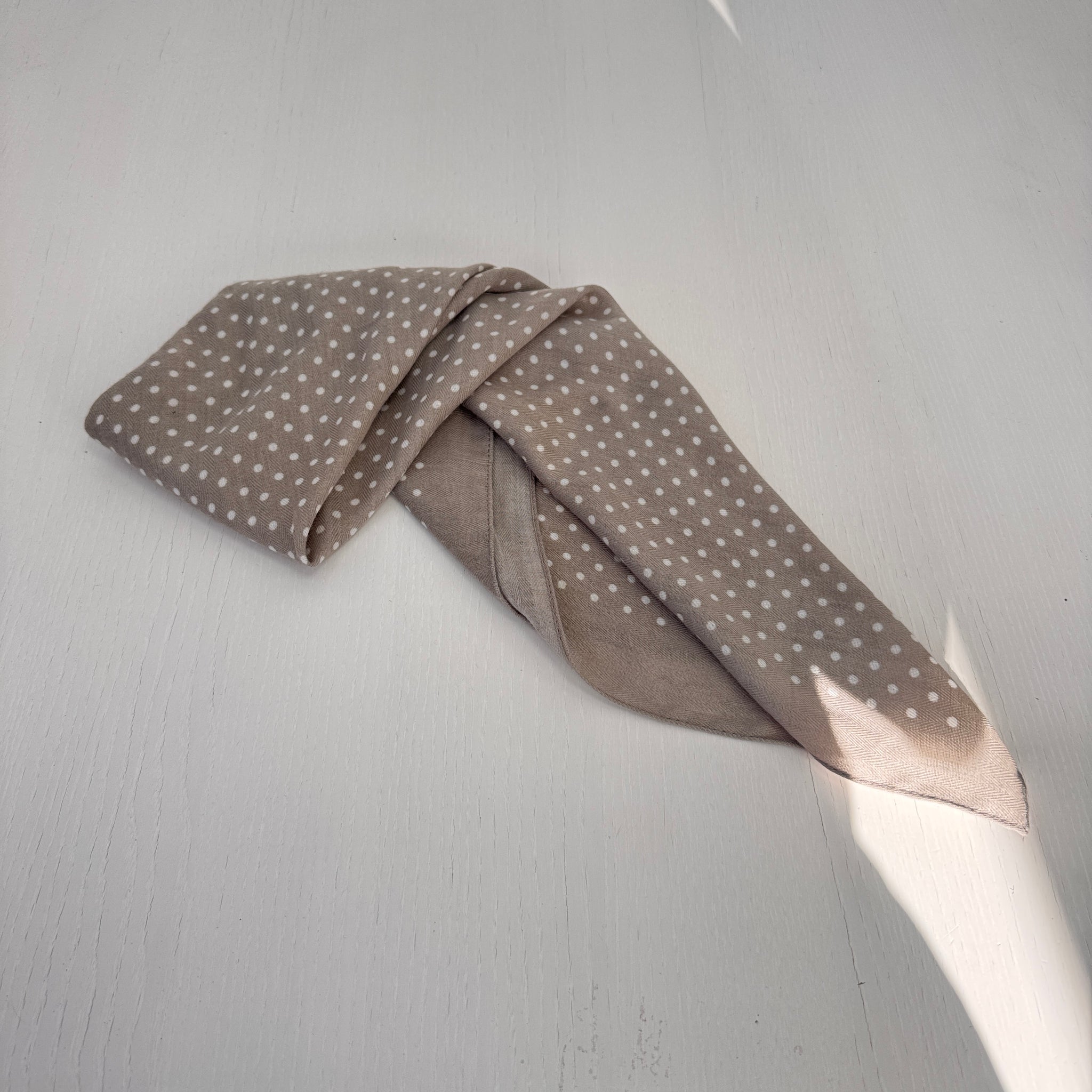 Grey polka dot scarf