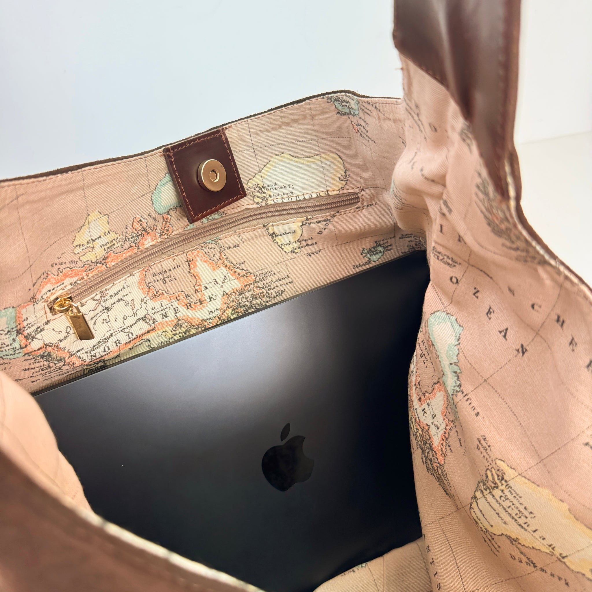 Brown chocolate-colored sack bag