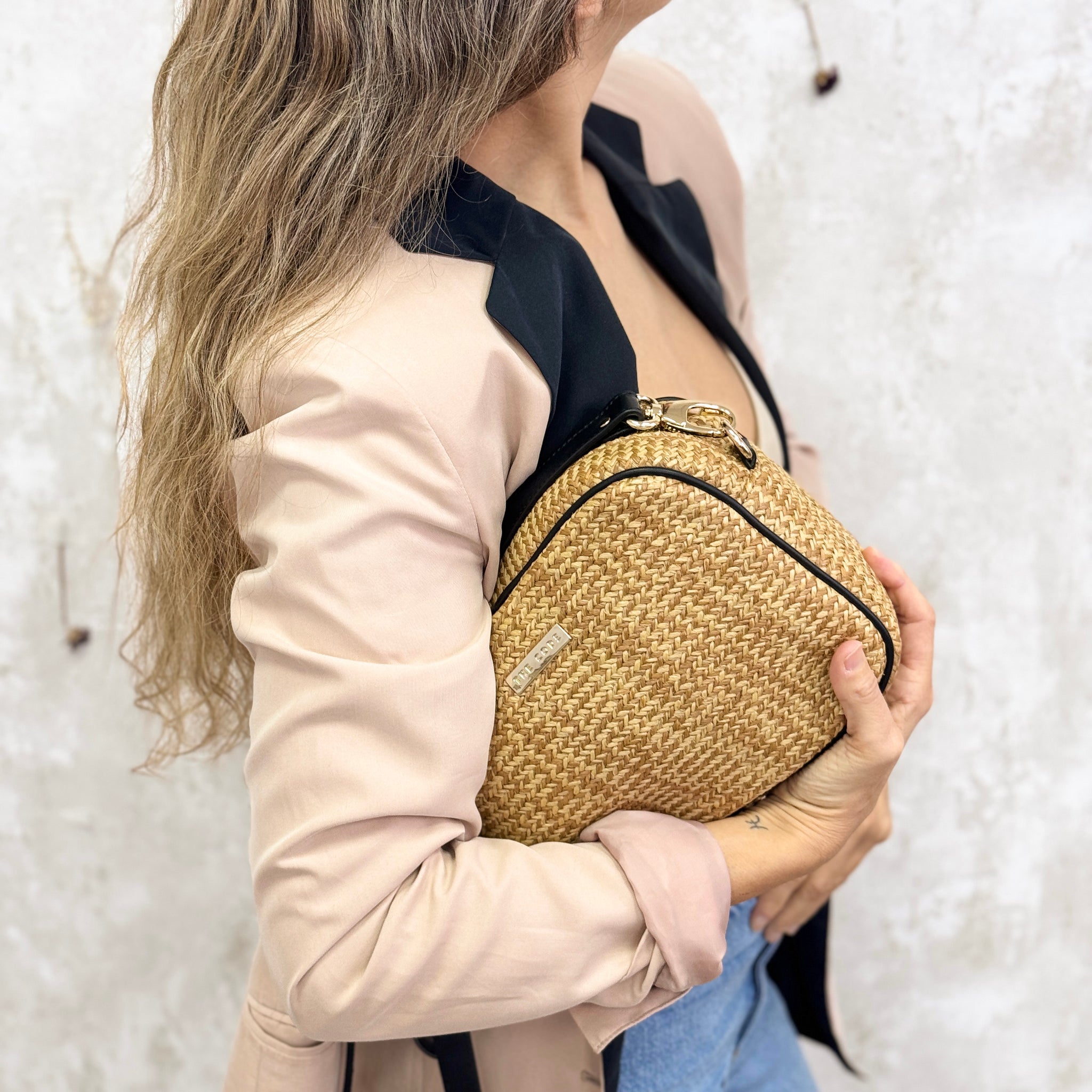 Bandolera Carlota Rafia negro