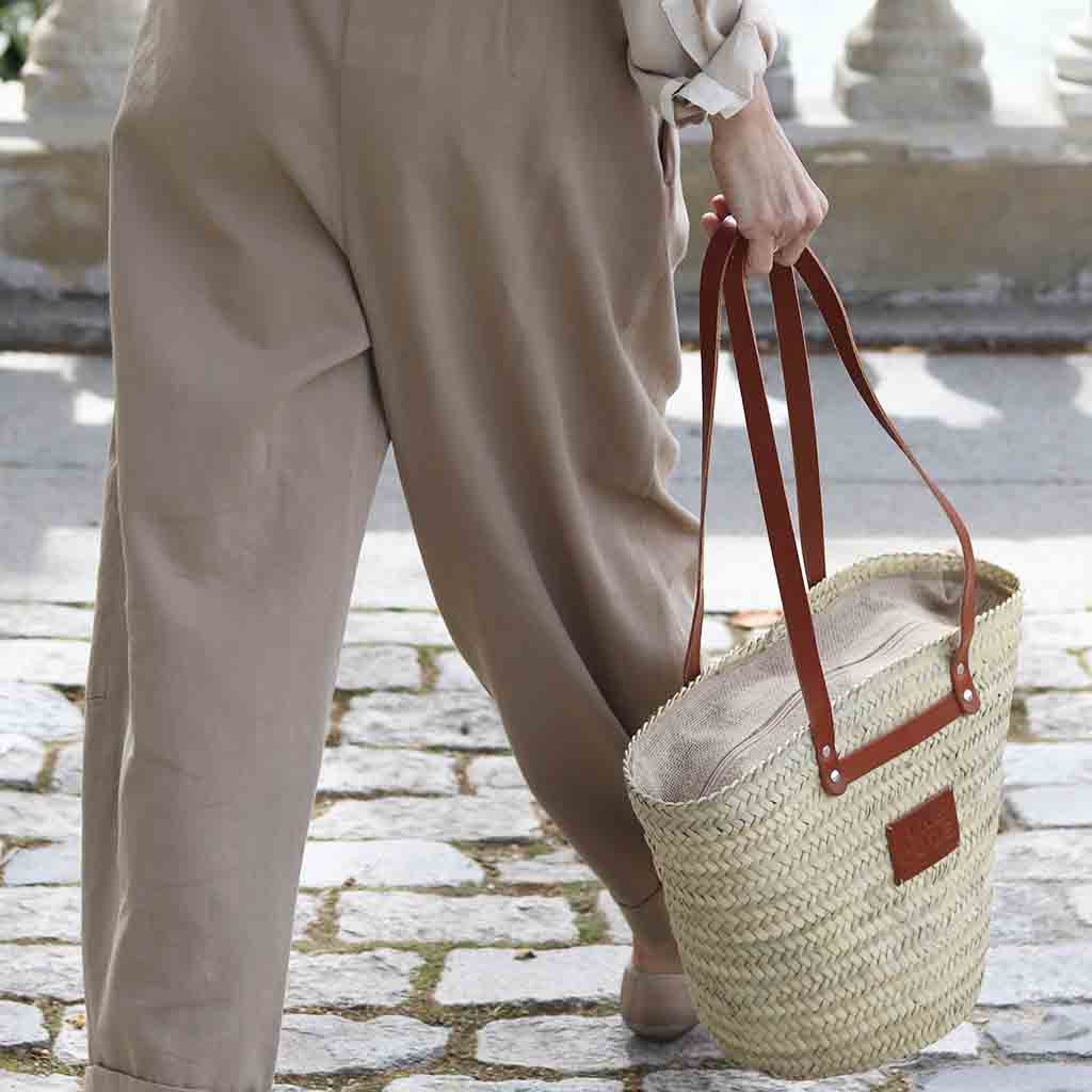 Shopper capazo Provenza cuero claro