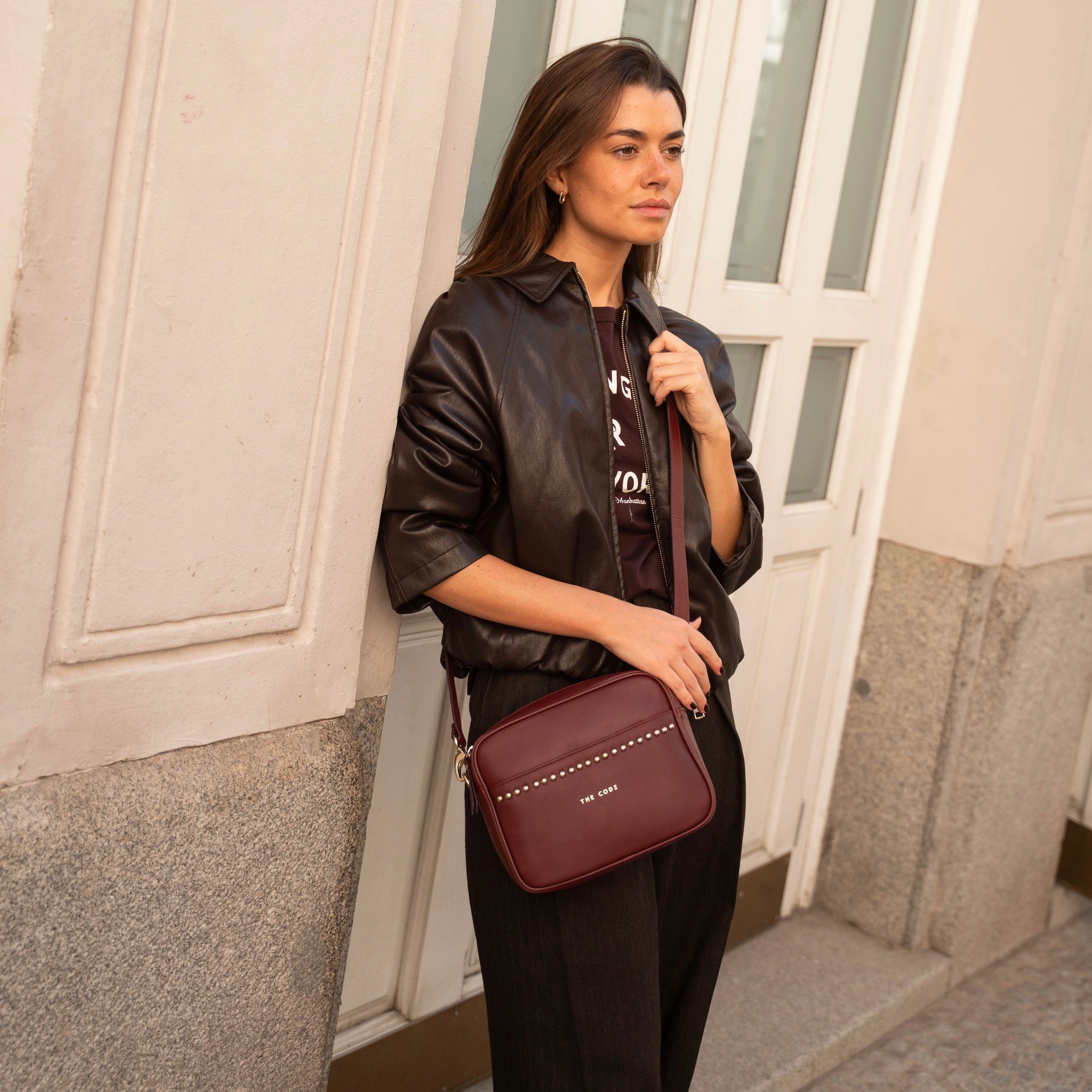 Burgundy Rock Crossbody Bag