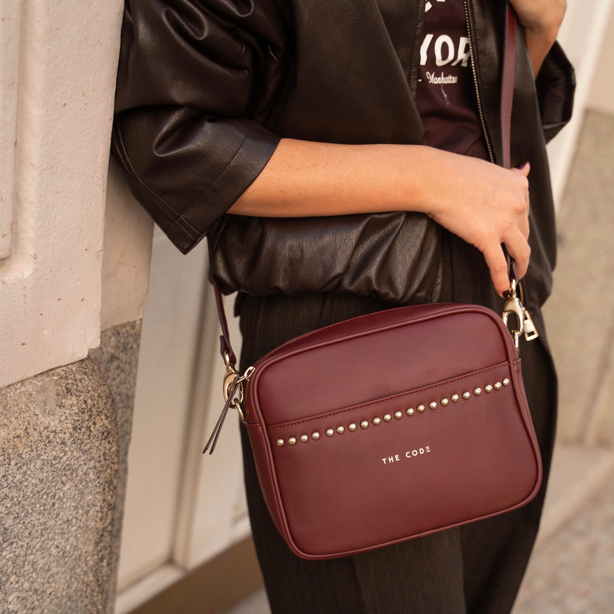 Burgundy Rock Crossbody Bag