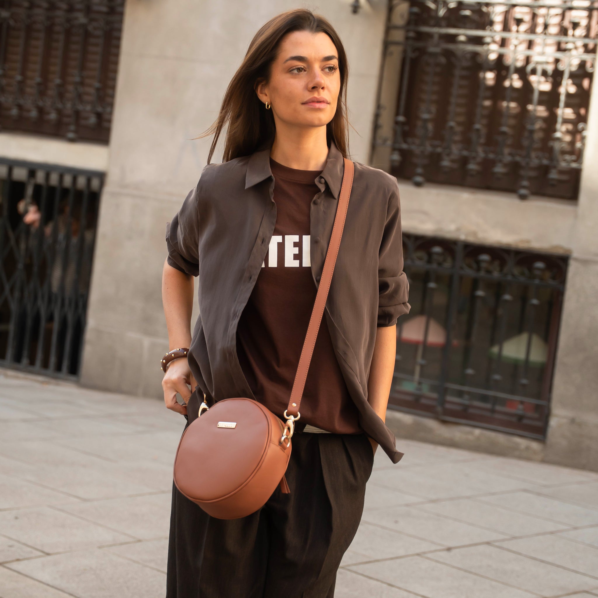 Bandolera Olimpia cuero liso