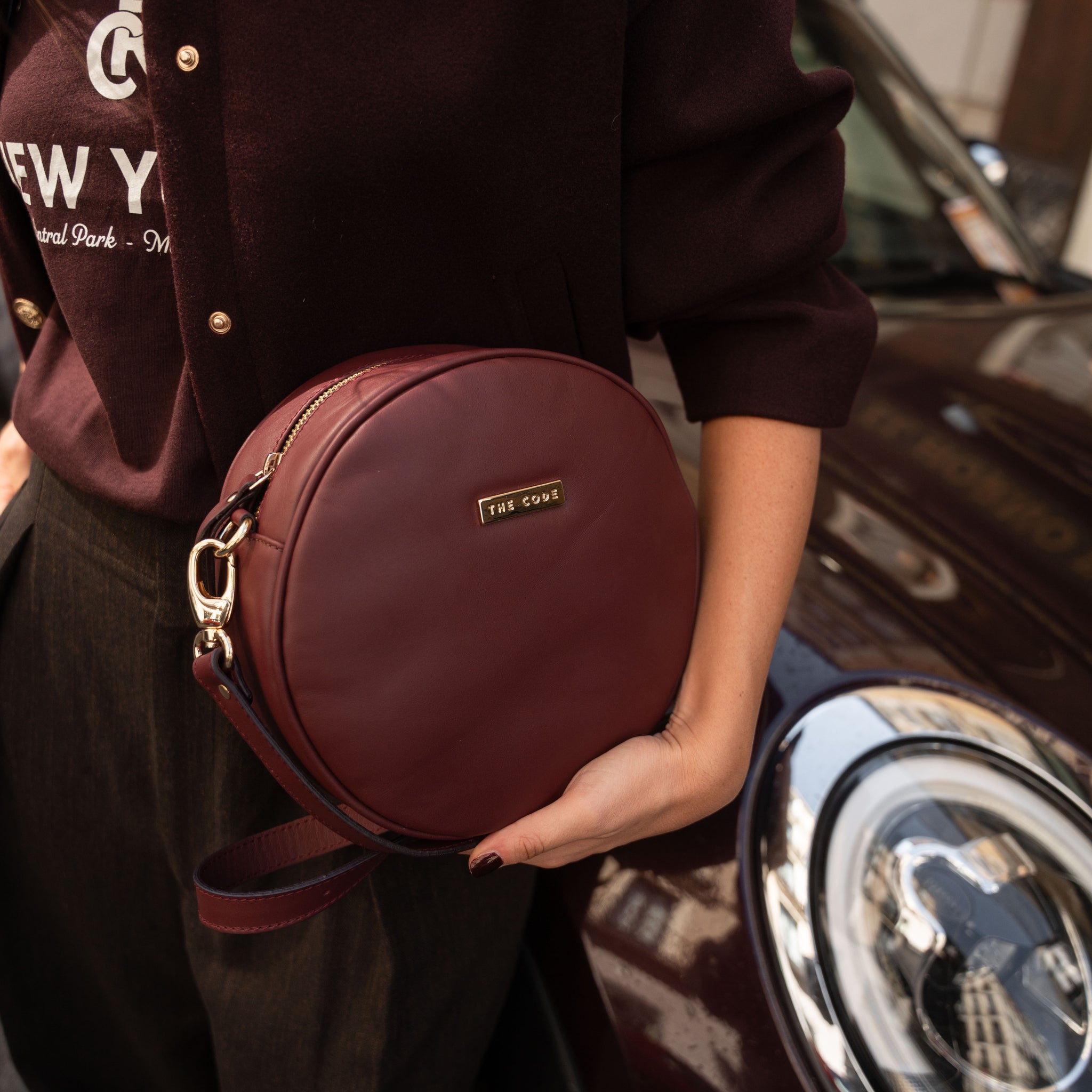 Bandolera Olimpia burdeos liso