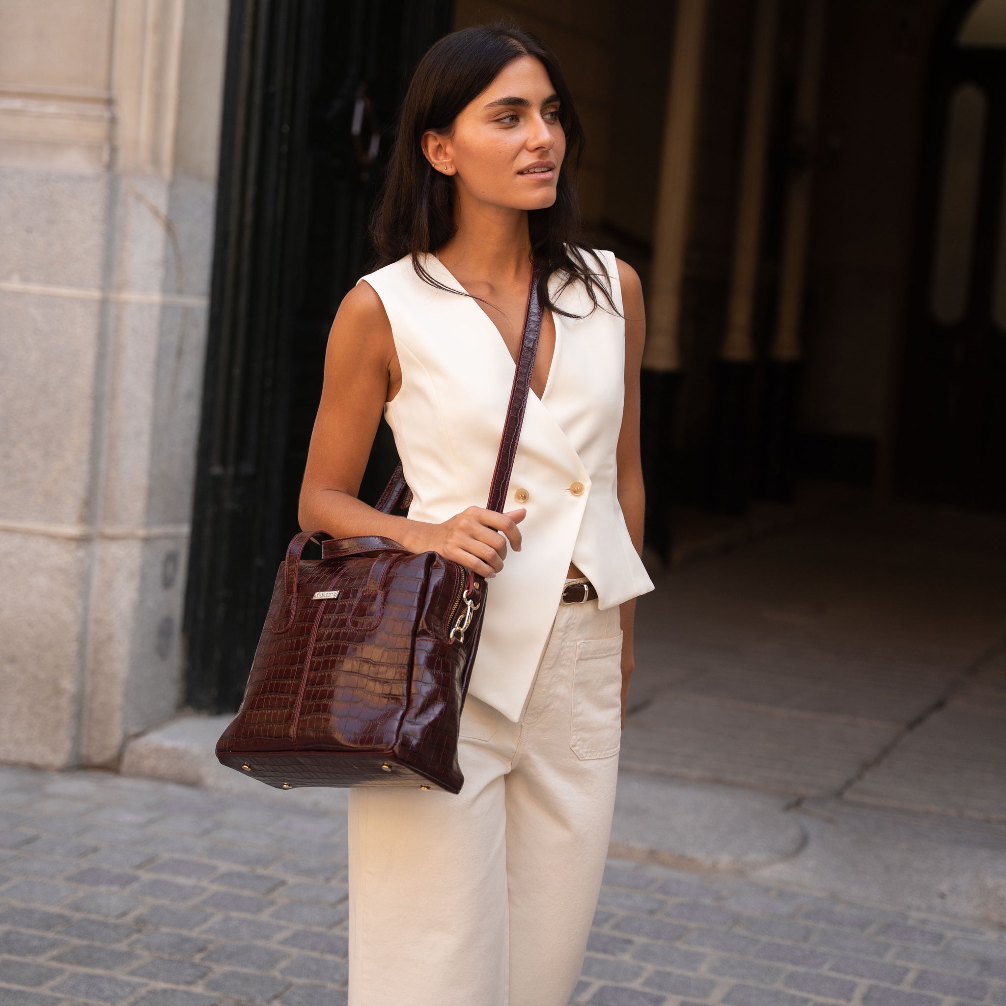 Bandolera shopper Amelia burdeos