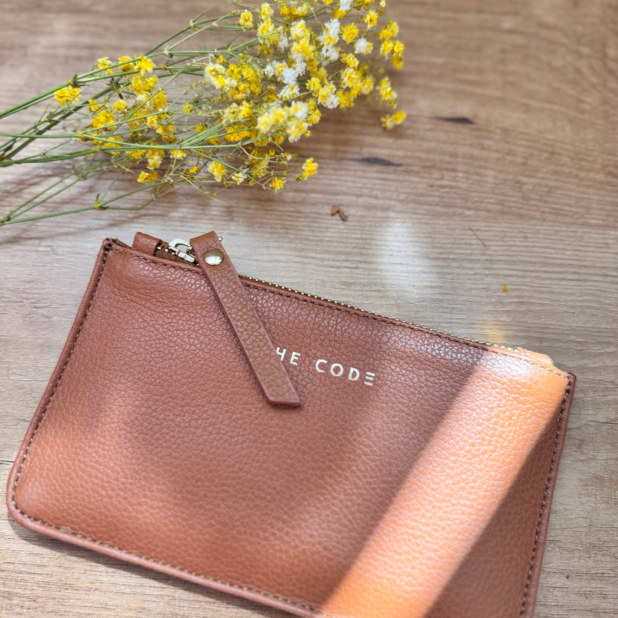 Monedero Siena camel liso