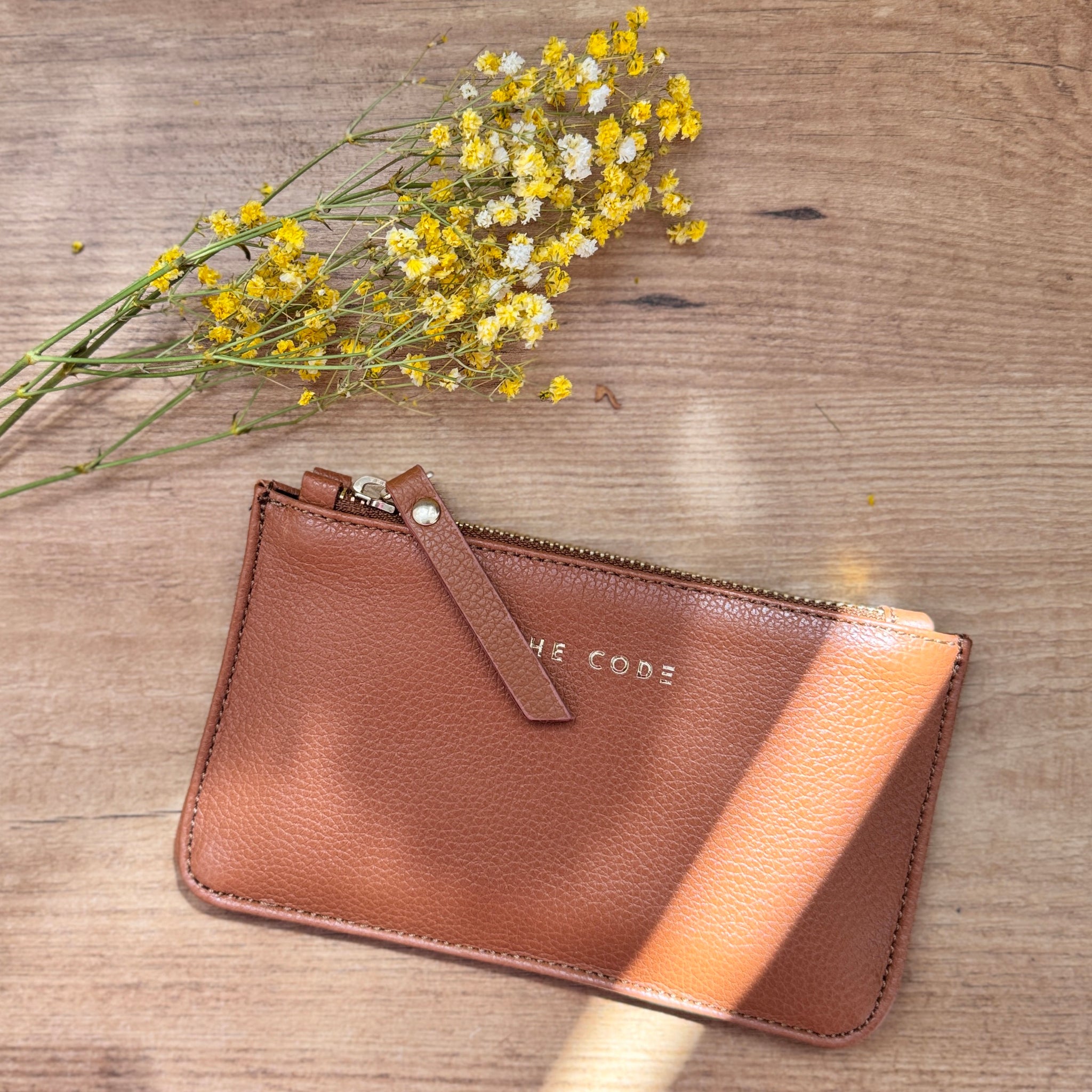 Monedero Siena camel liso