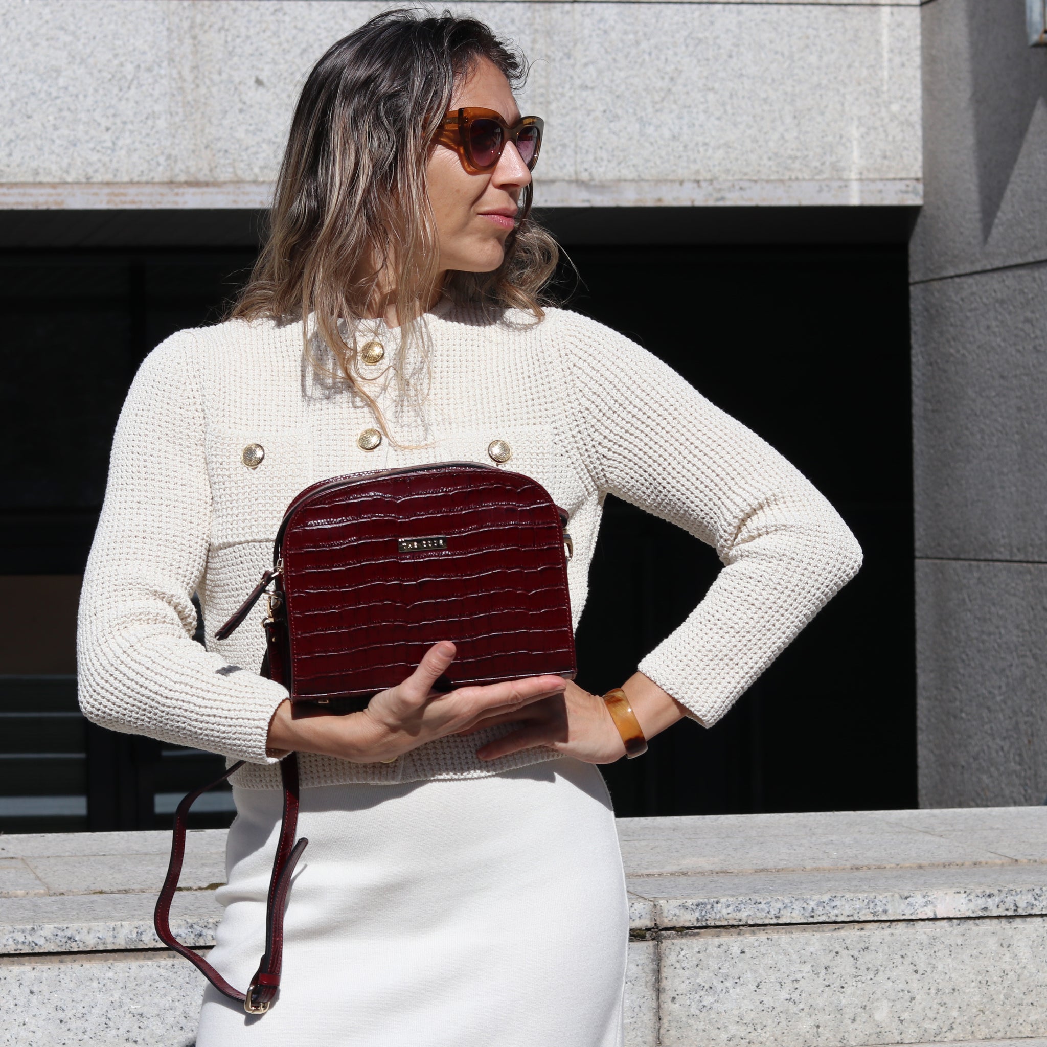 Casandra hazelnut shoulder bag