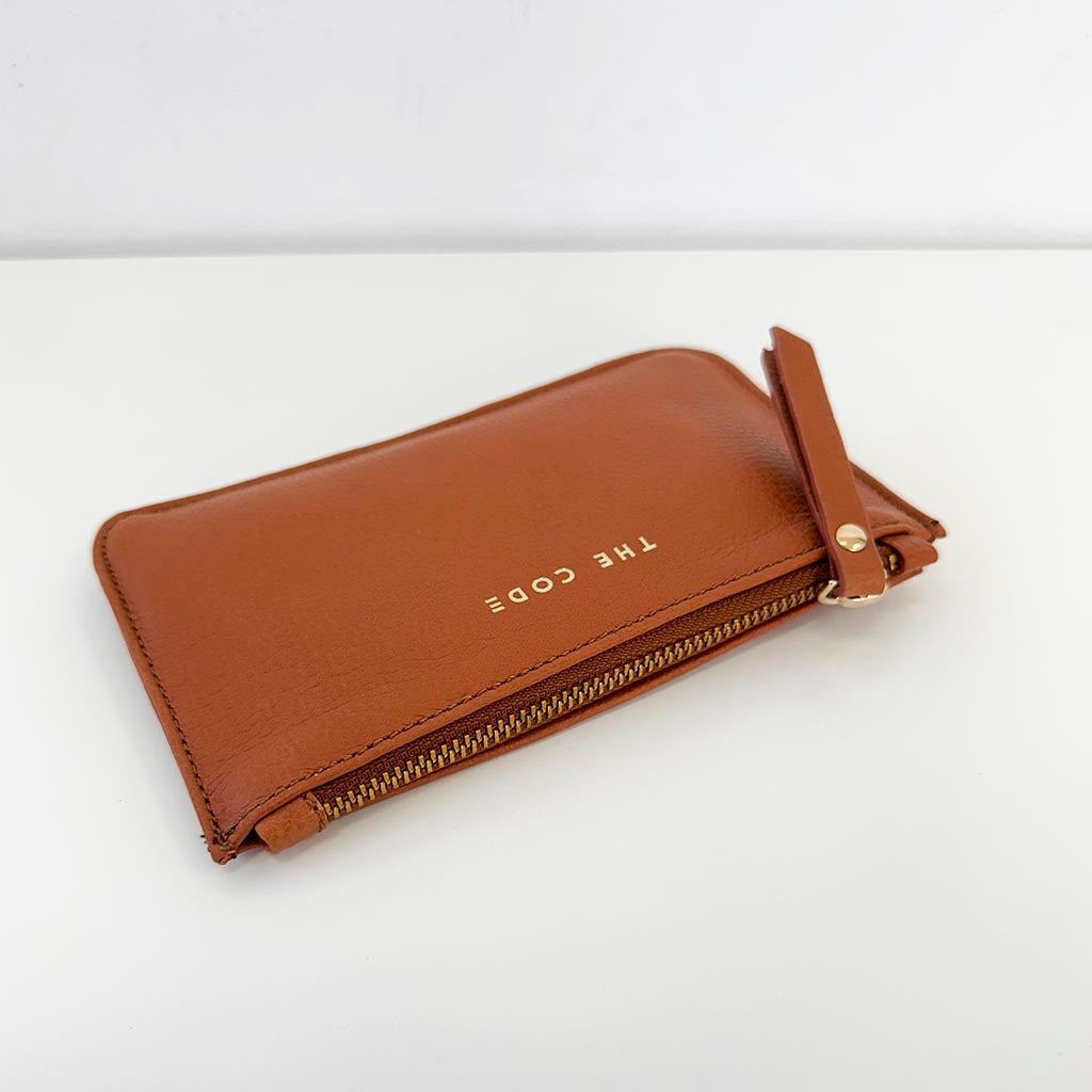 Monedero Siena camel liso