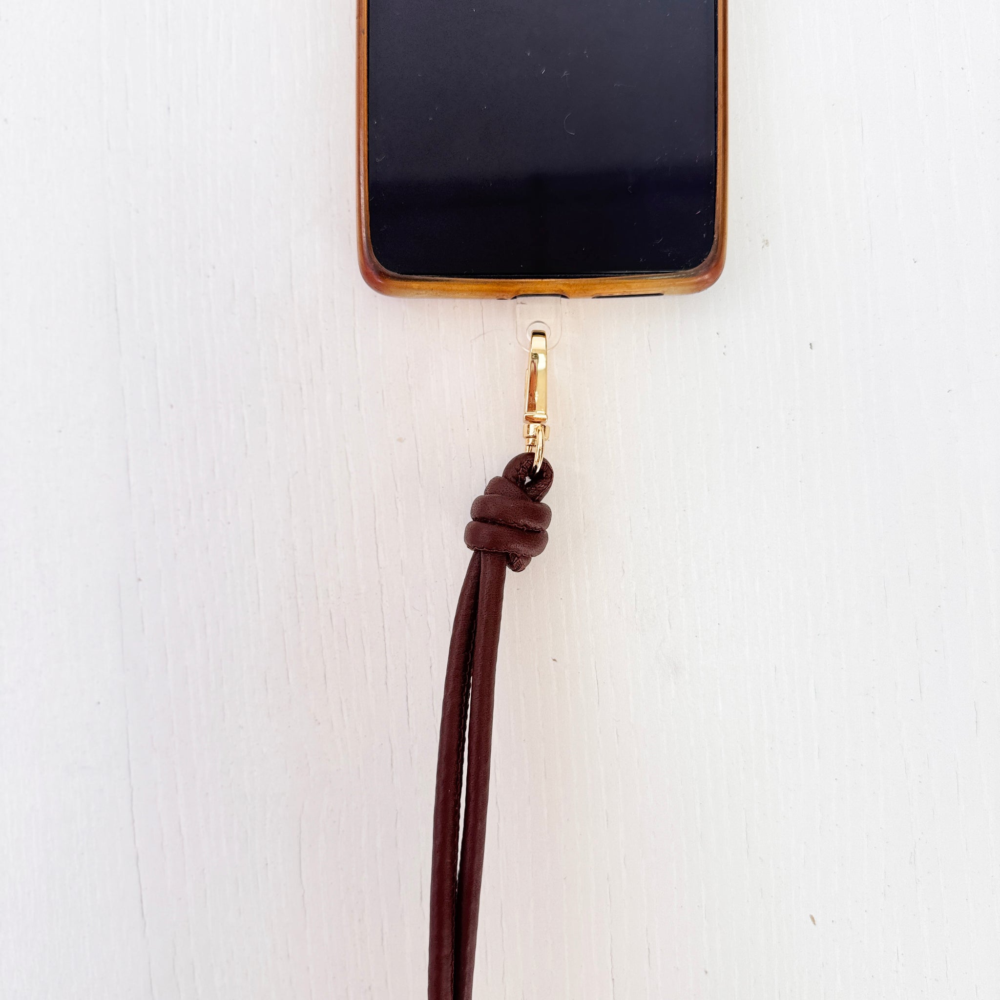 Colgador nudos móvil piel chocolate
