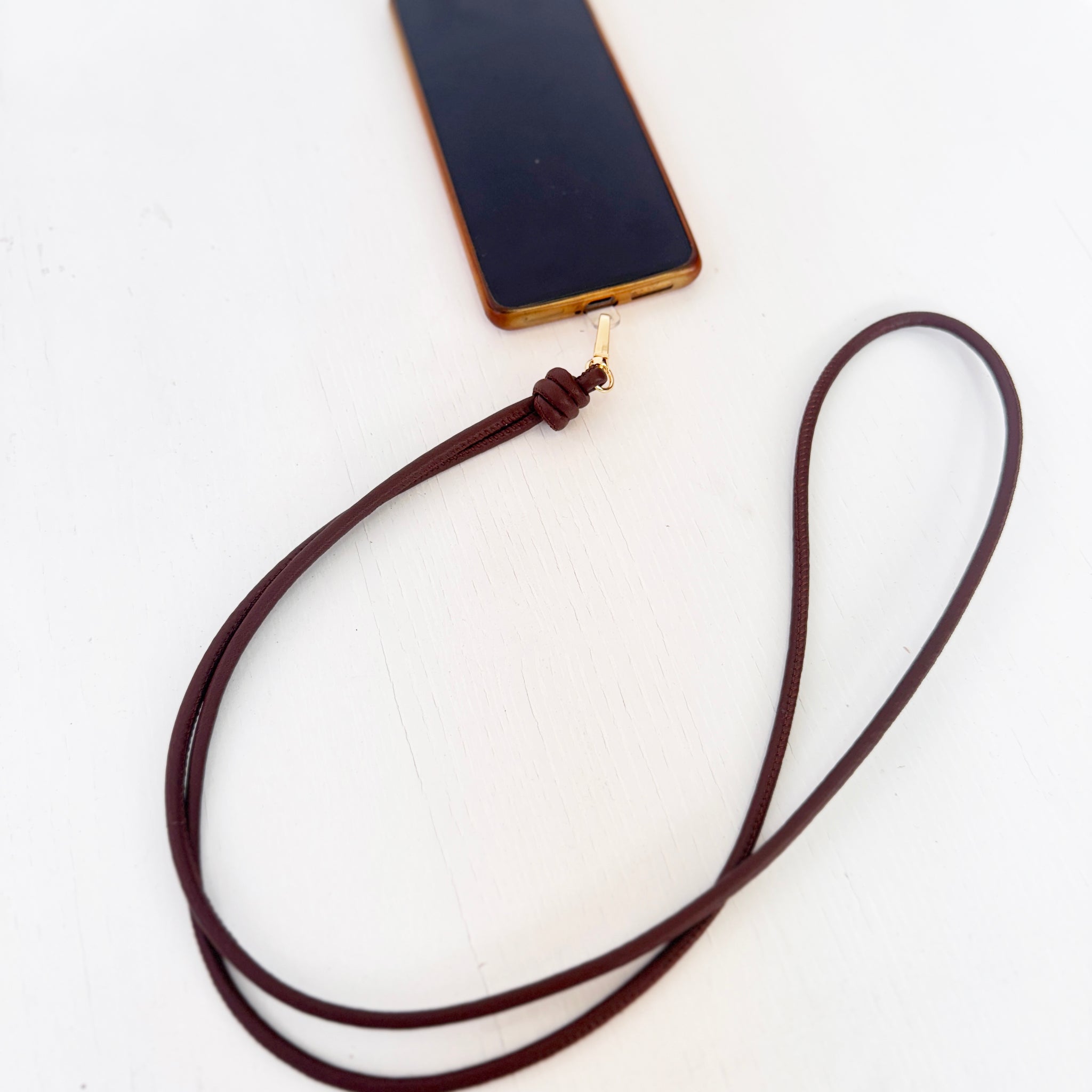 Colgador nudos móvil piel chocolate