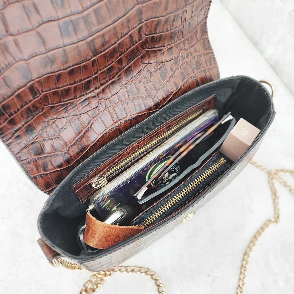 Dark brown alma leather bag