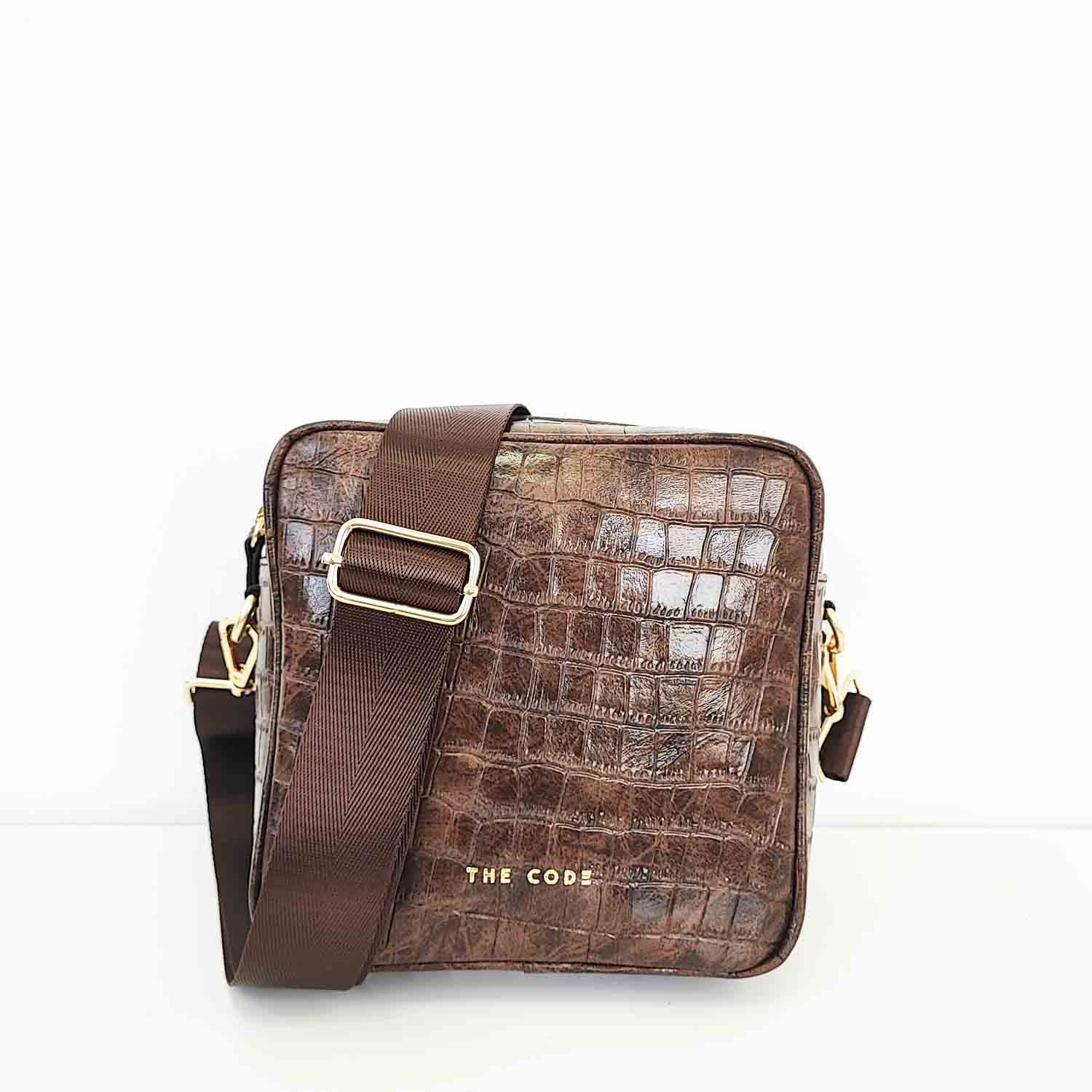 Bandolera Mérida marrón chocolate
