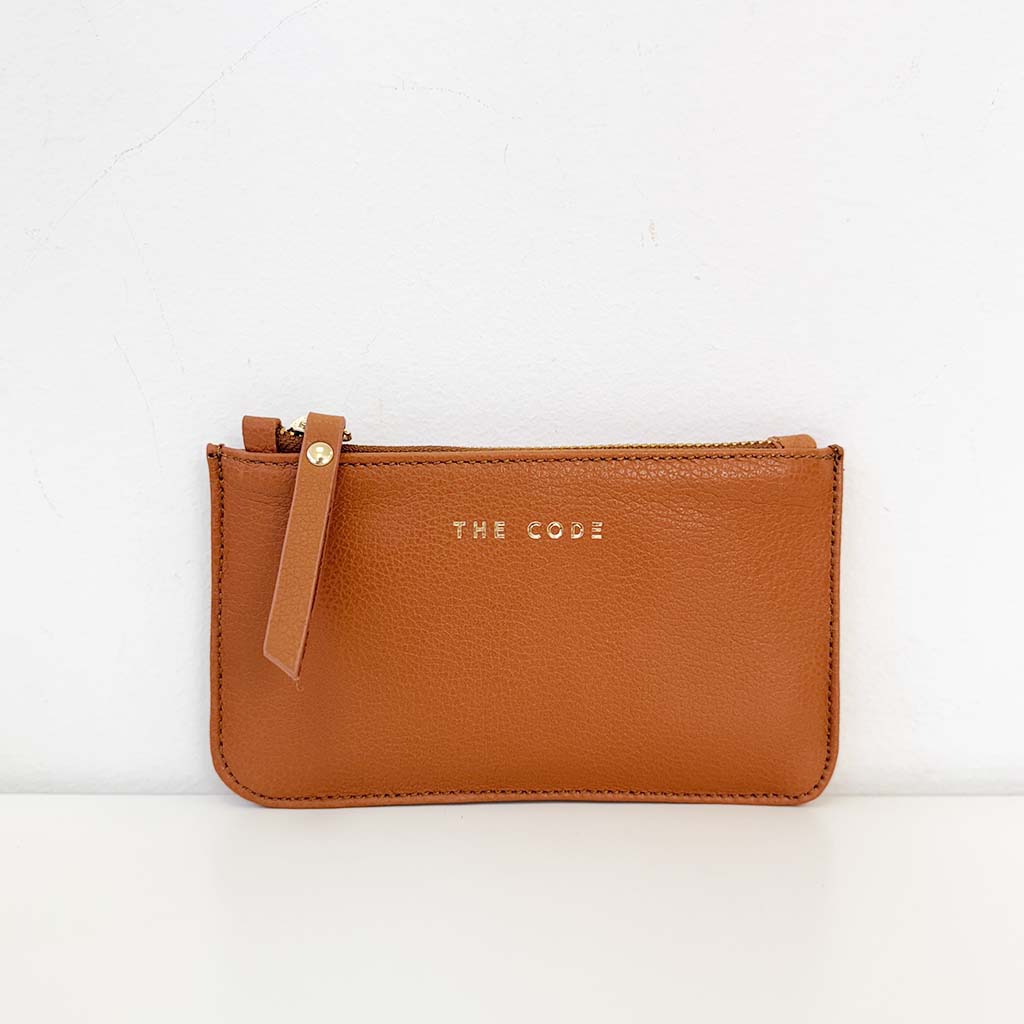 Monedero Siena camel liso