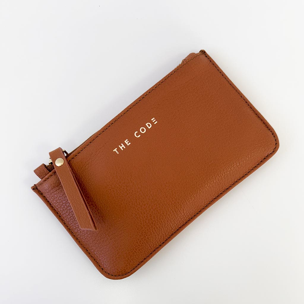 Monedero Siena camel liso