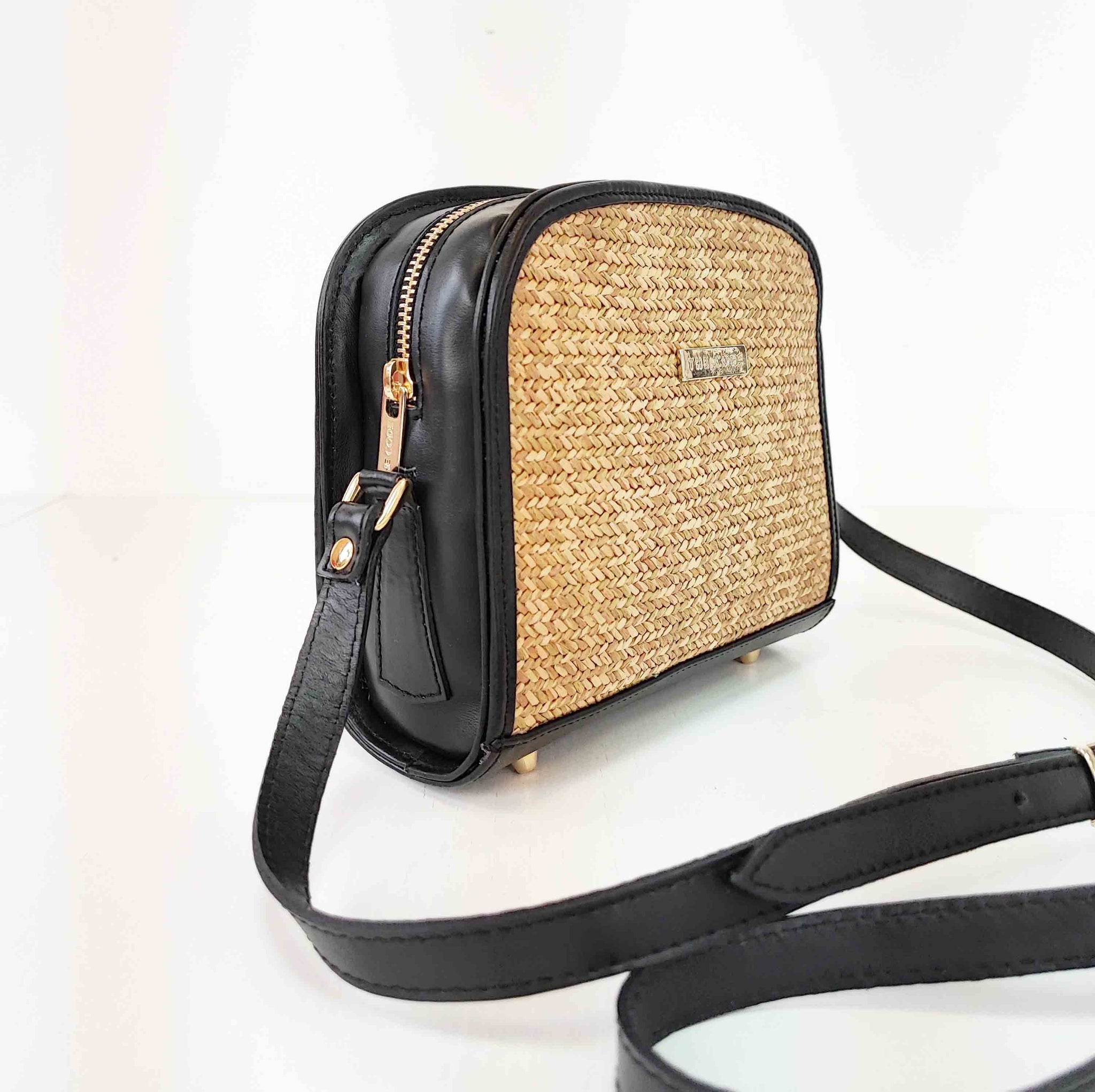 Casandra NATURE rafia y negro