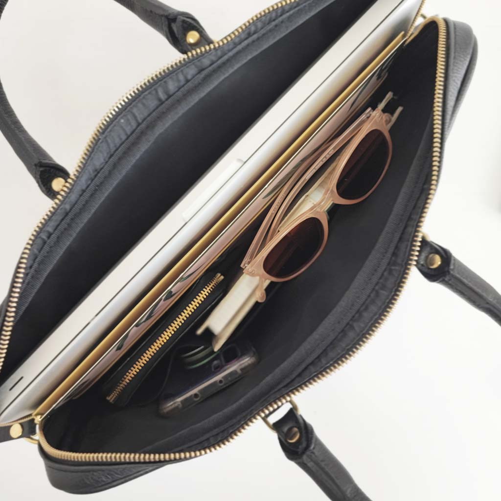 Noah camel leather briefcase