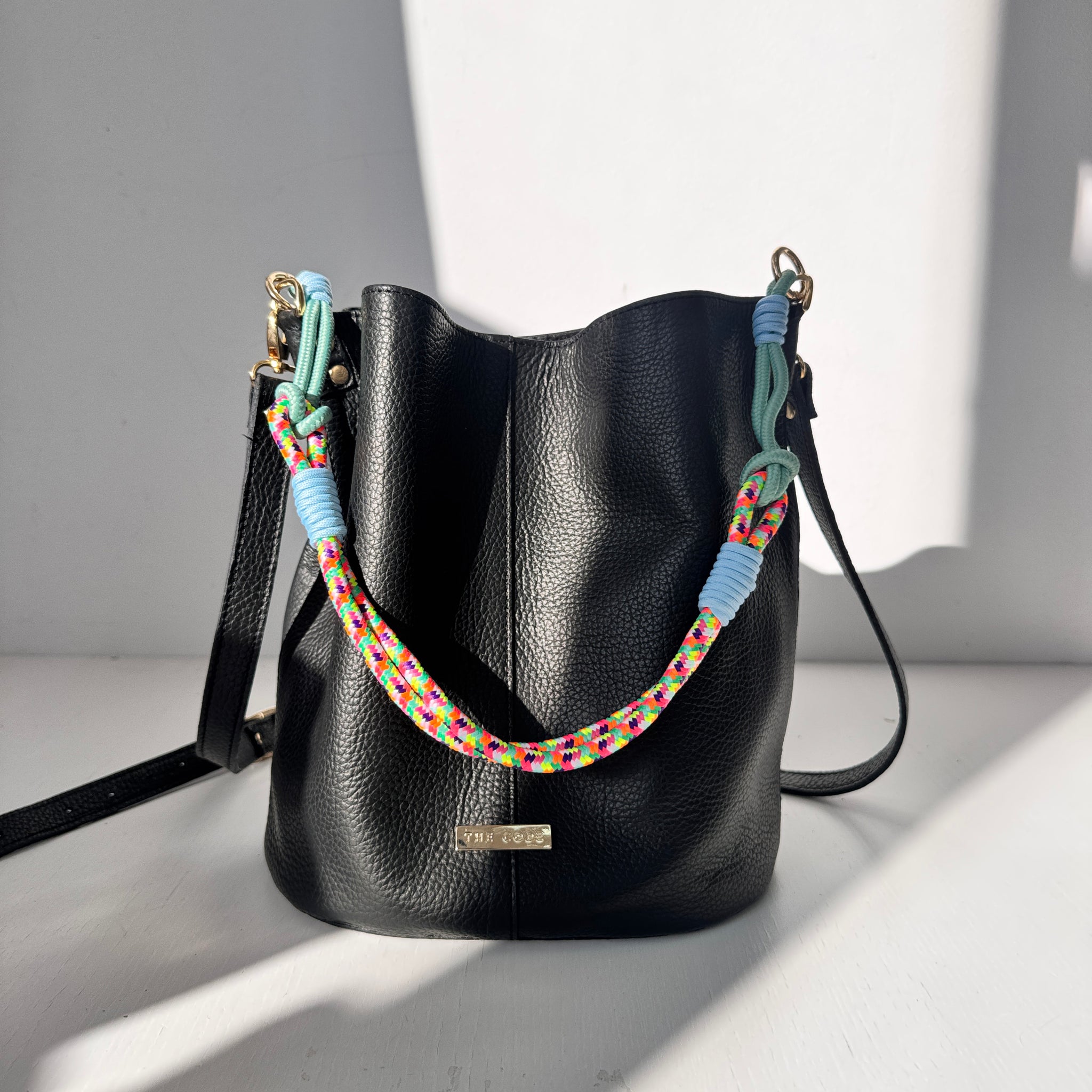 Black leather Julieta bucket