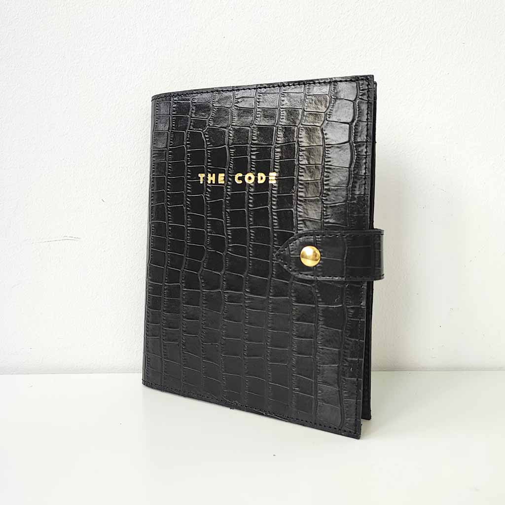 Agenda con funda de piel negro