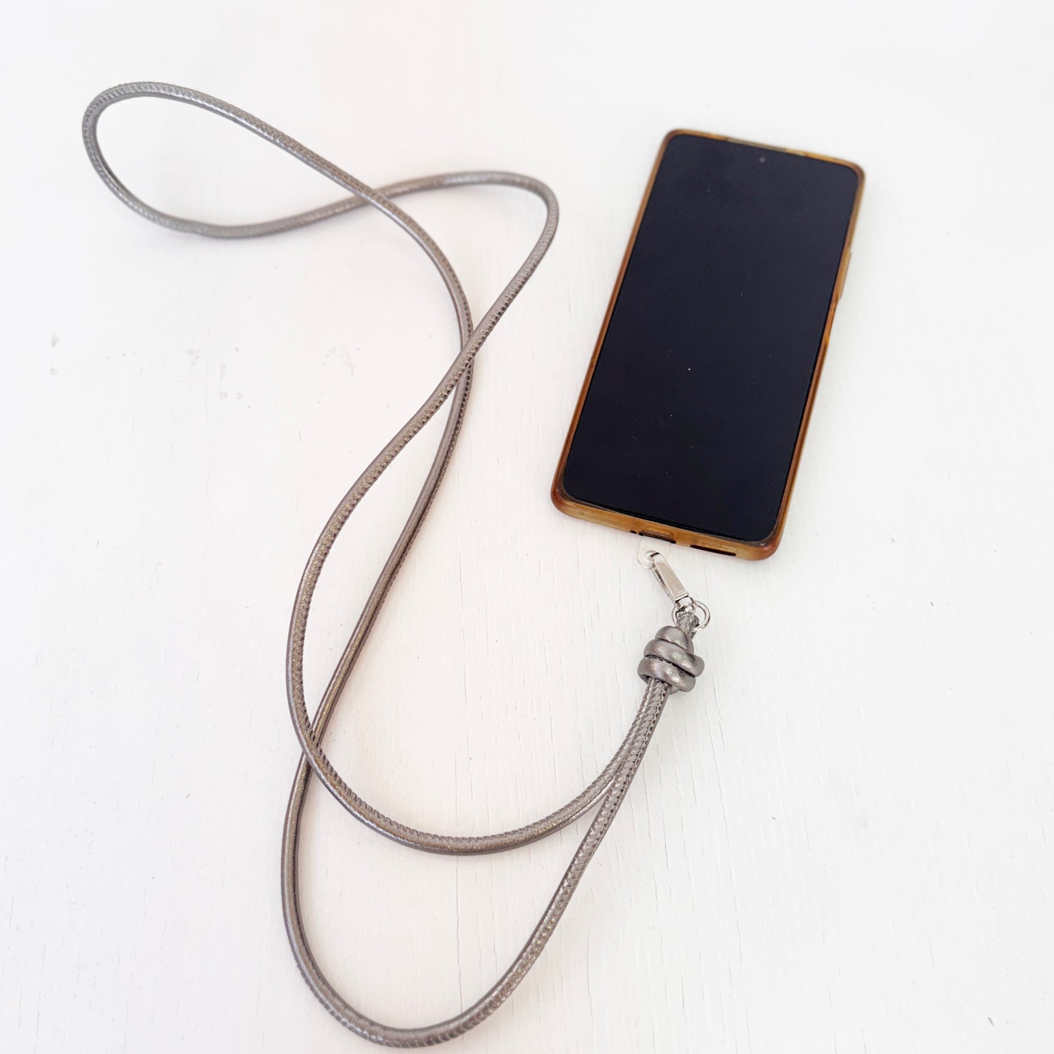 Colgador nudos móvil piel plata