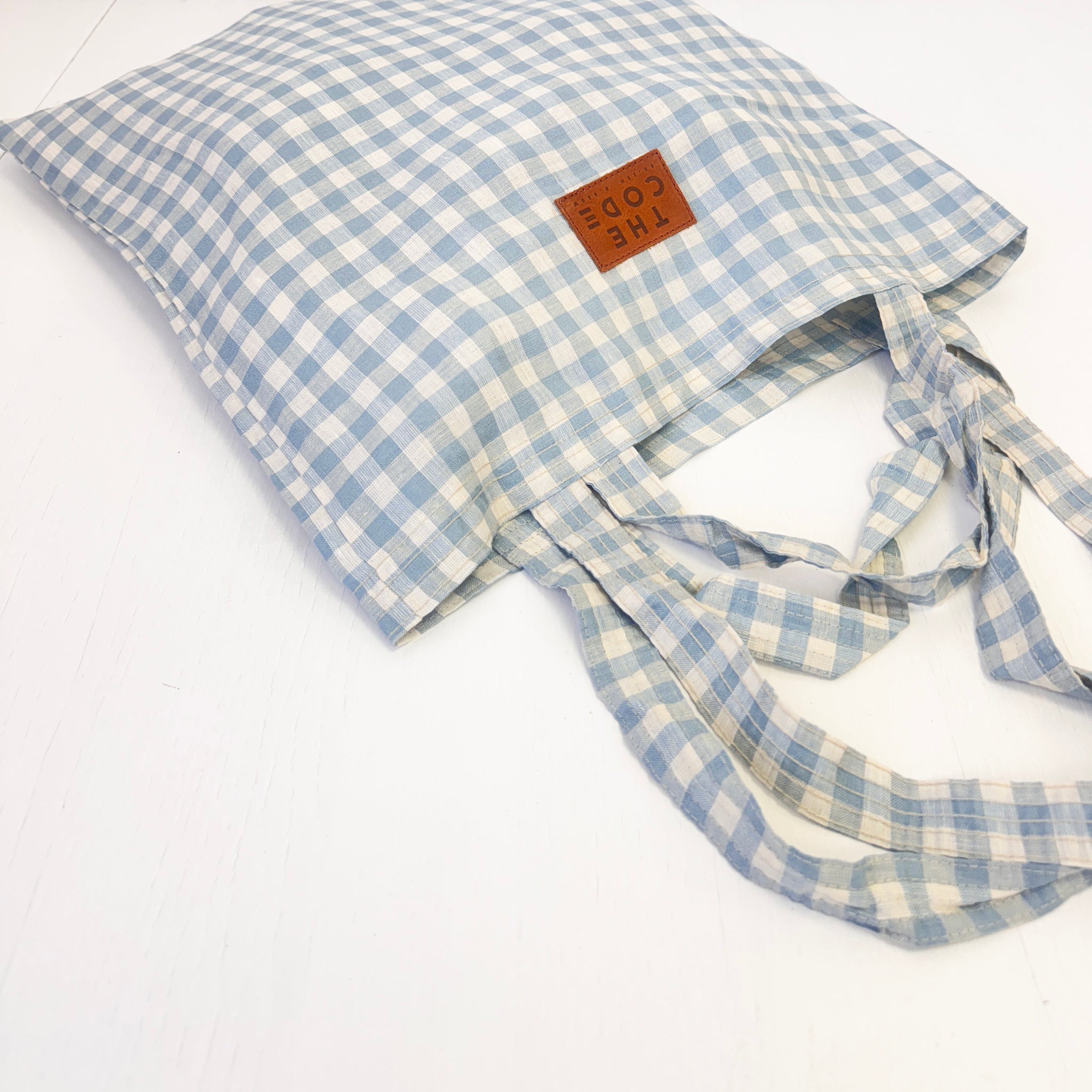 Tote Bag vichy azul claro