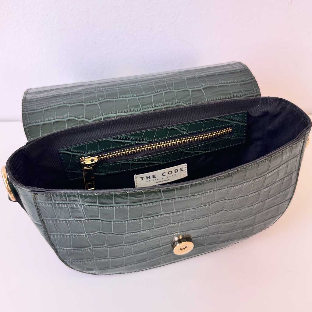 Green alma leather bag