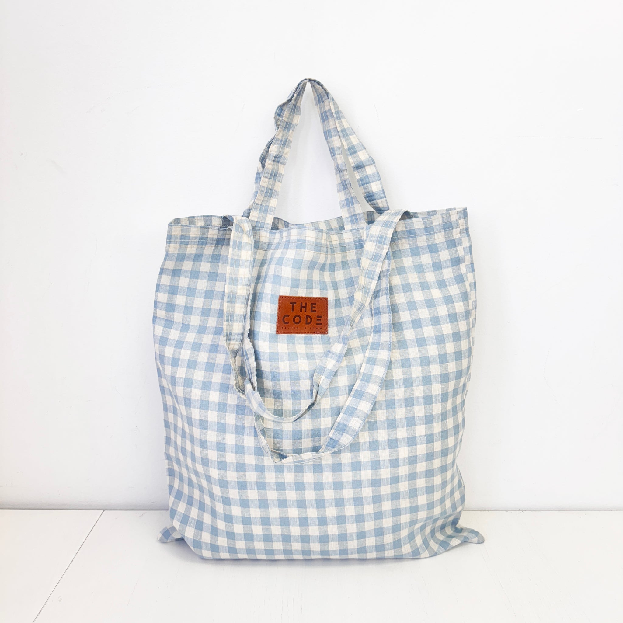 Tote Bag vichy azul claro