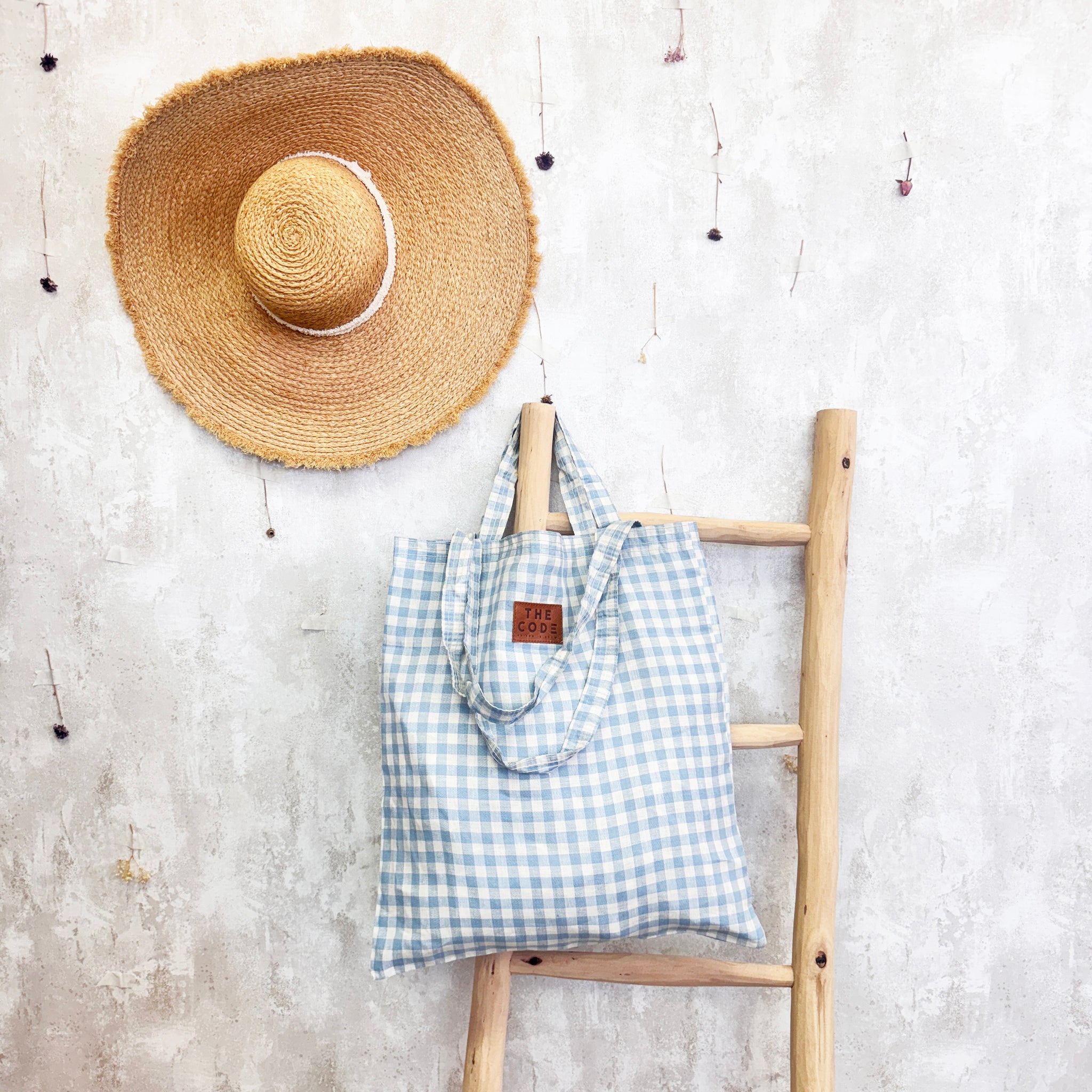 Tote Bag vichy azul claro