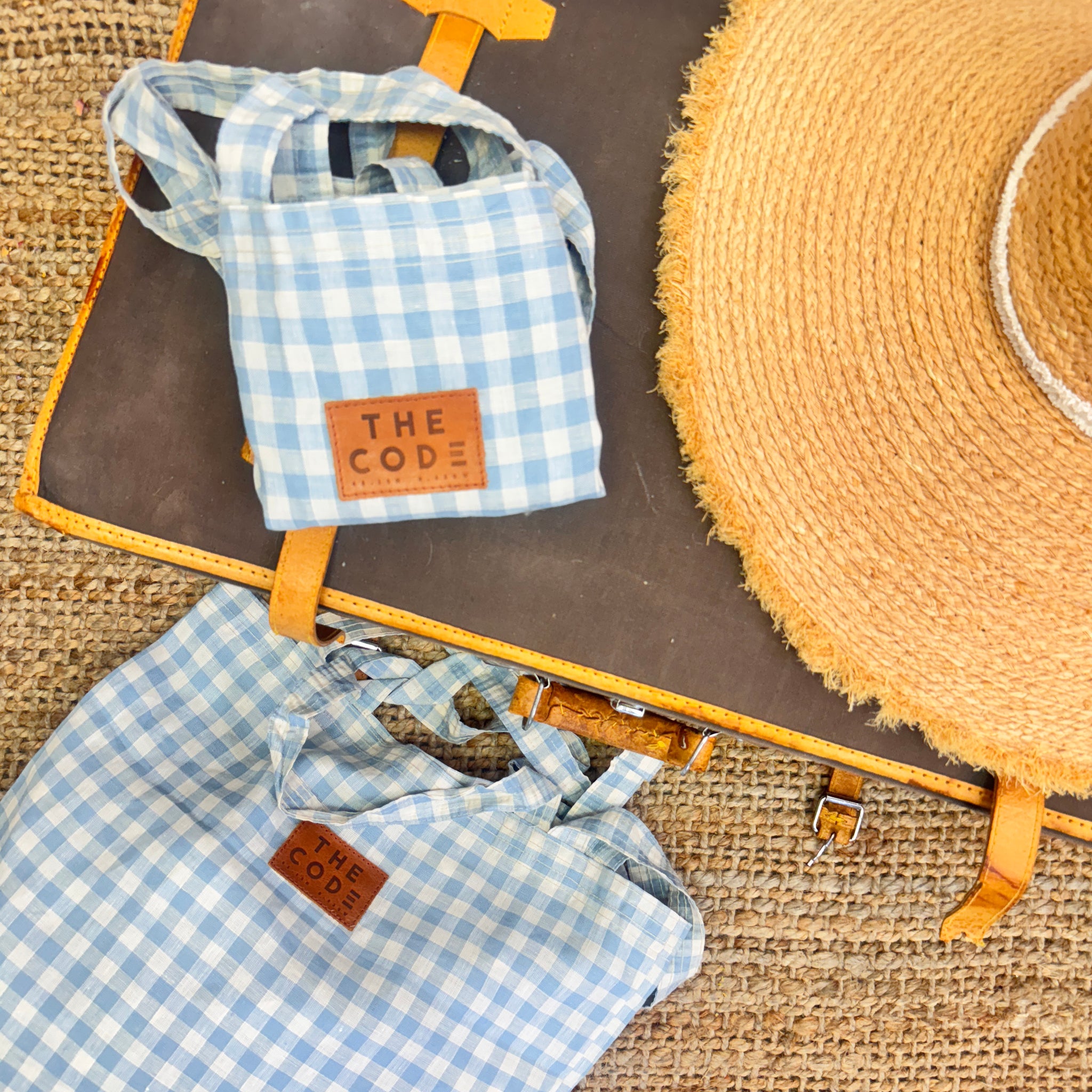 Tote Bag vichy azul claro