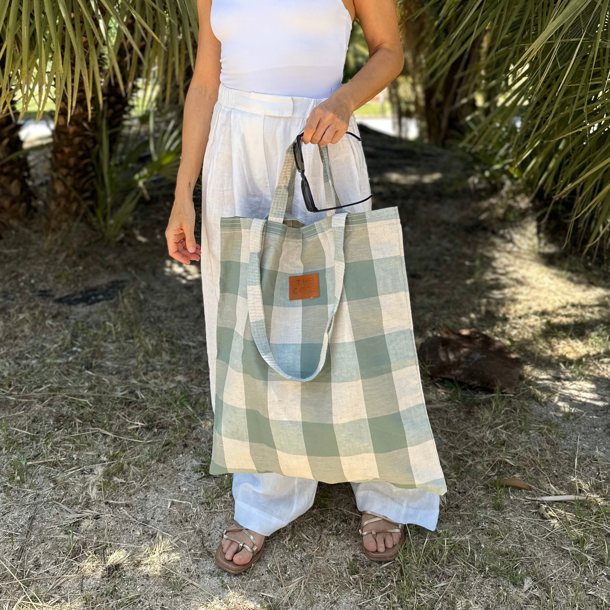 Bag Bolso Shopper Cuadros Vichy Tote Bag Vichy Verde