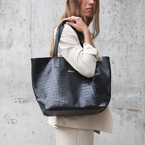 Maxi shopper tachas negro