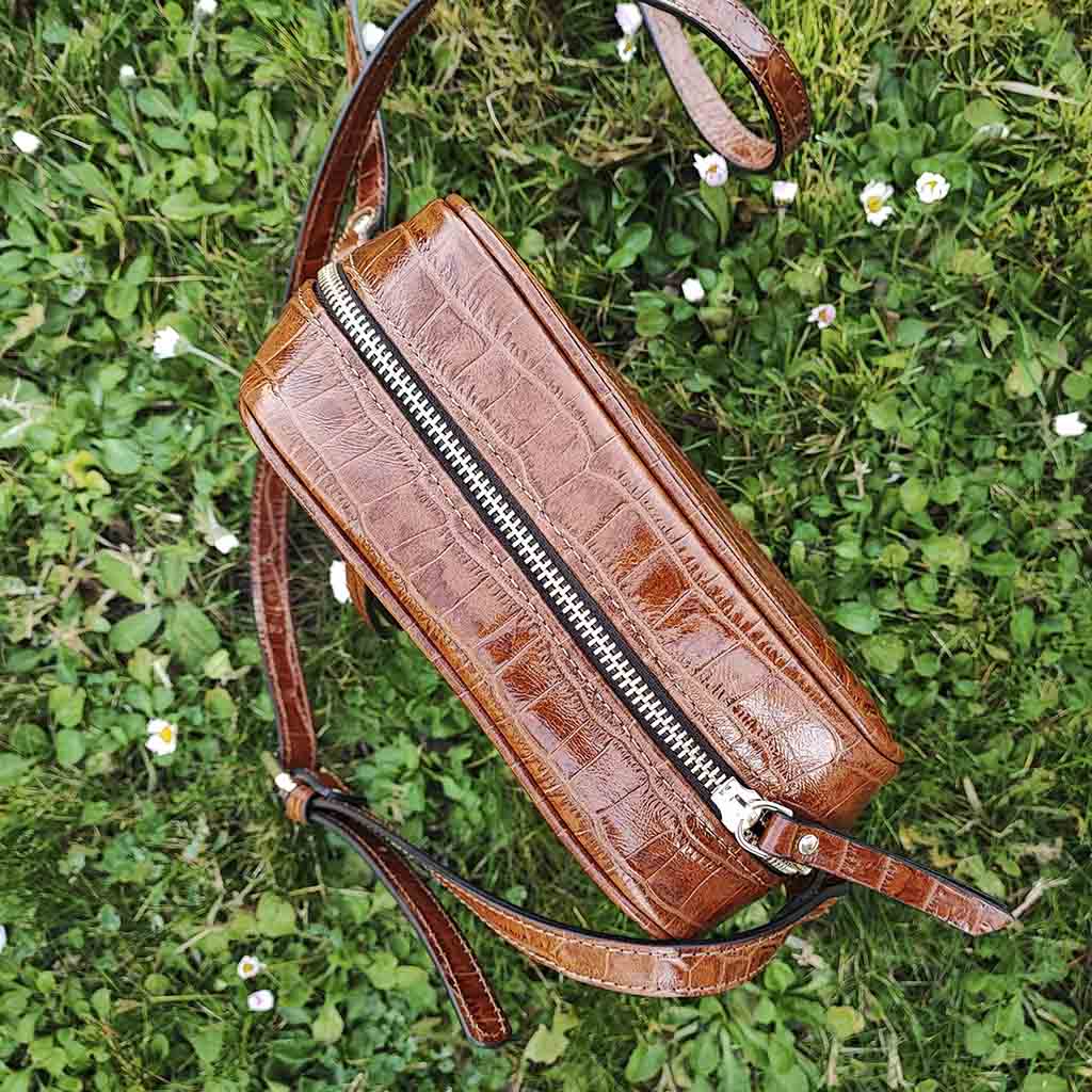 Bandolera Mérida marrón avellana